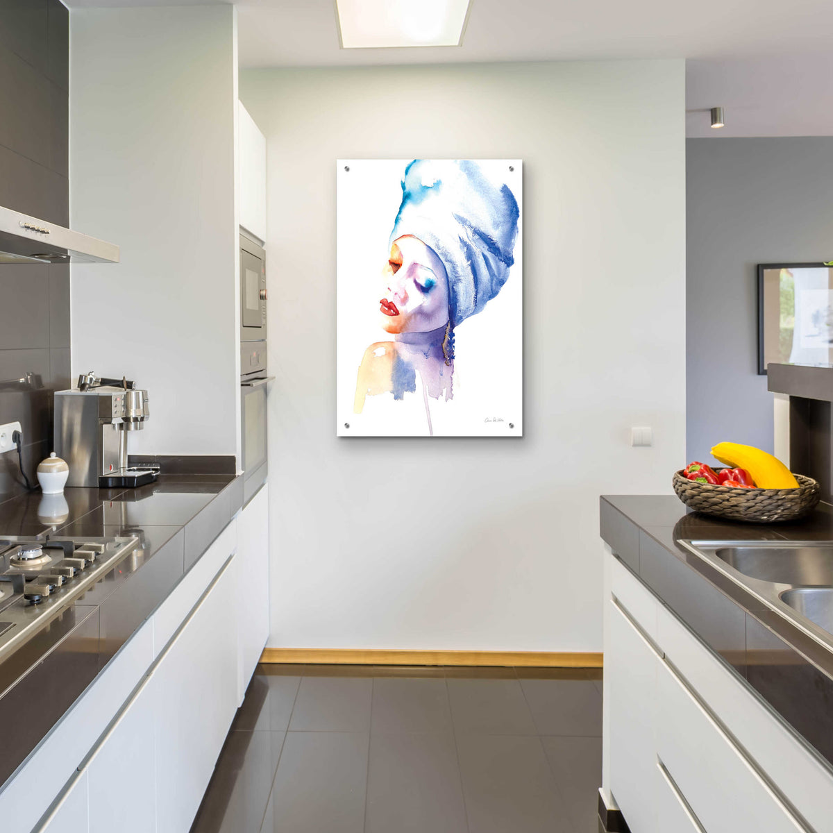 Epic Art 'Woman In Blue' by Alan Majchrowicz, Acrylic Glass Wall Art,24x36