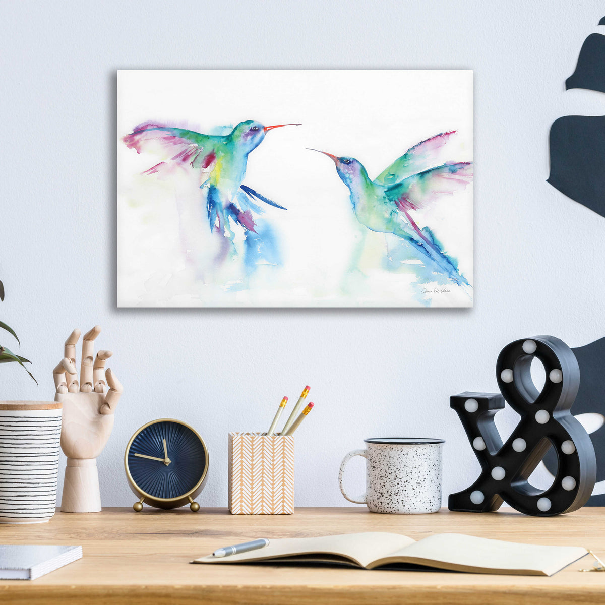 Epic Art 'Hummingbirds I' by Alan Majchrowicz, Acrylic Glass Wall Art,16x12