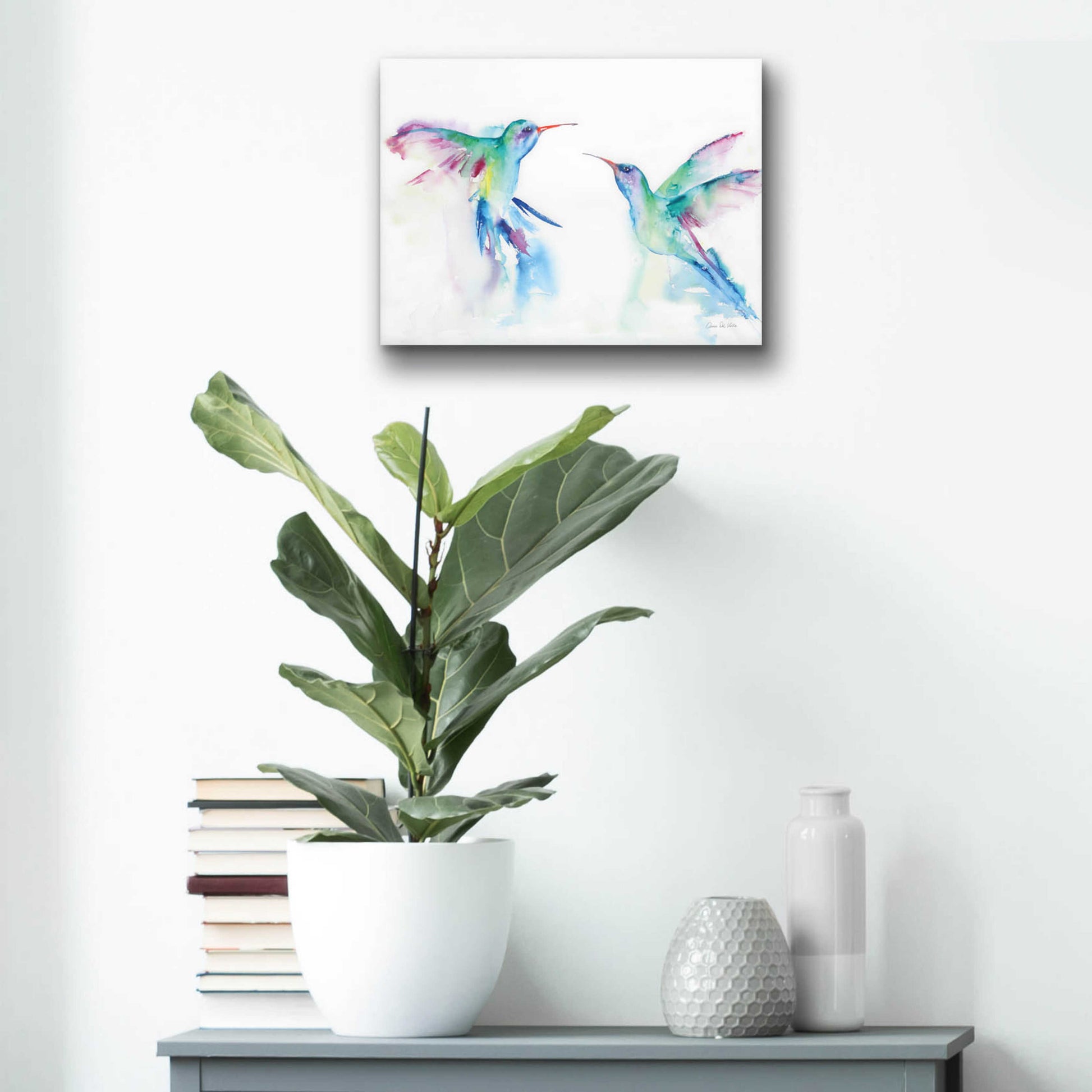 Epic Art 'Hummingbirds I' by Alan Majchrowicz, Acrylic Glass Wall Art,16x12