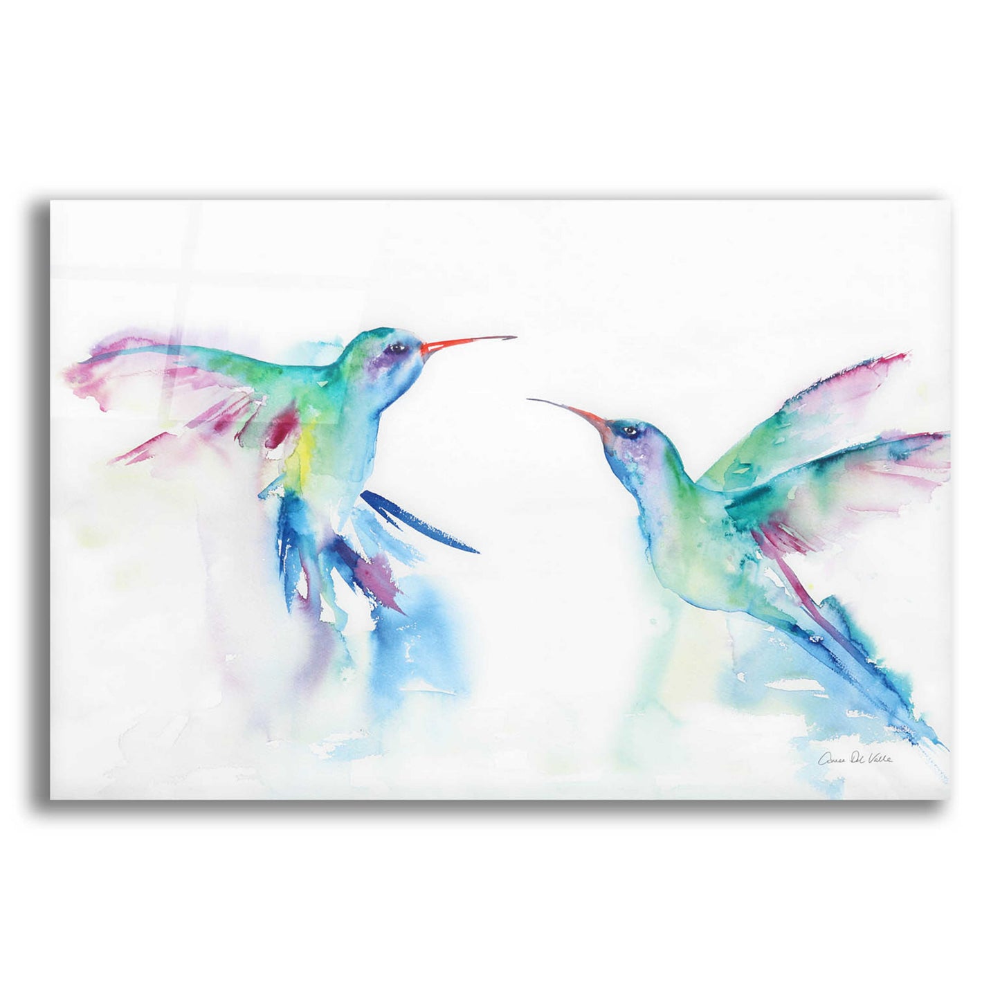 Epic Art 'Hummingbirds I' by Alan Majchrowicz, Acrylic Glass Wall Art,16x12