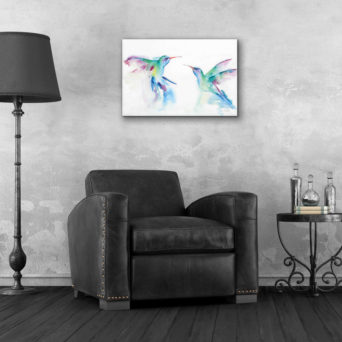 Epic Art 'Hummingbirds I' by Alan Majchrowicz, Acrylic Glass Wall Art,24x16