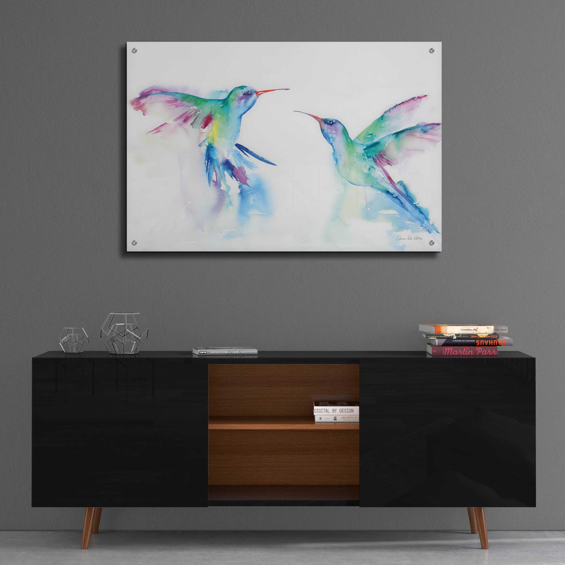 Epic Art 'Hummingbirds I' by Alan Majchrowicz, Acrylic Glass Wall Art,36x24