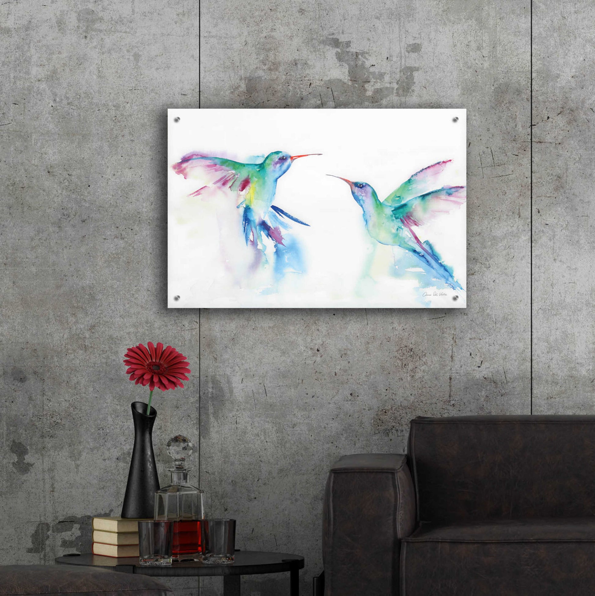 Epic Art 'Hummingbirds I' by Alan Majchrowicz, Acrylic Glass Wall Art,36x24