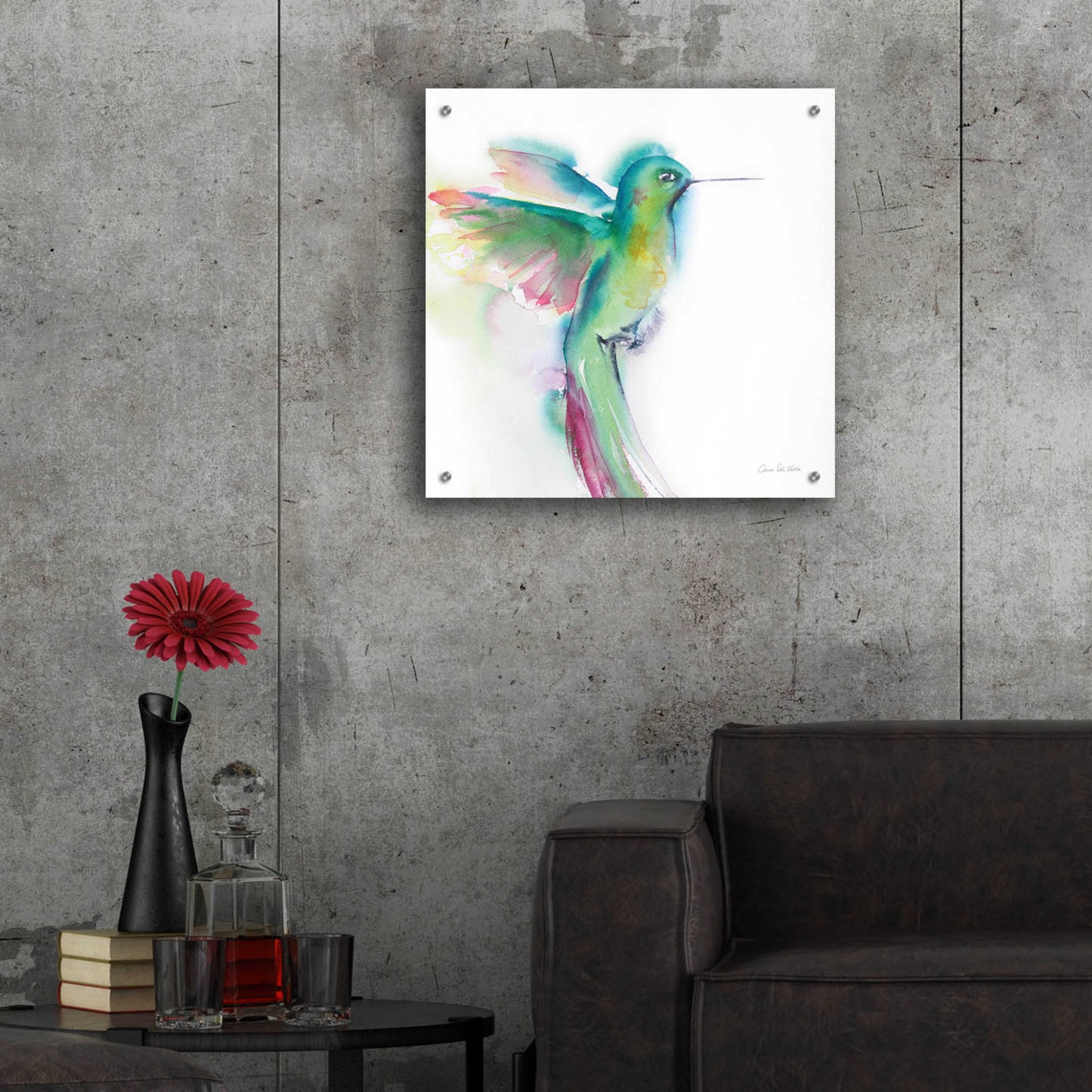 Epic Art 'Hummingbirds II' by Alan Majchrowicz, Acrylic Glass Wall Art,24x24