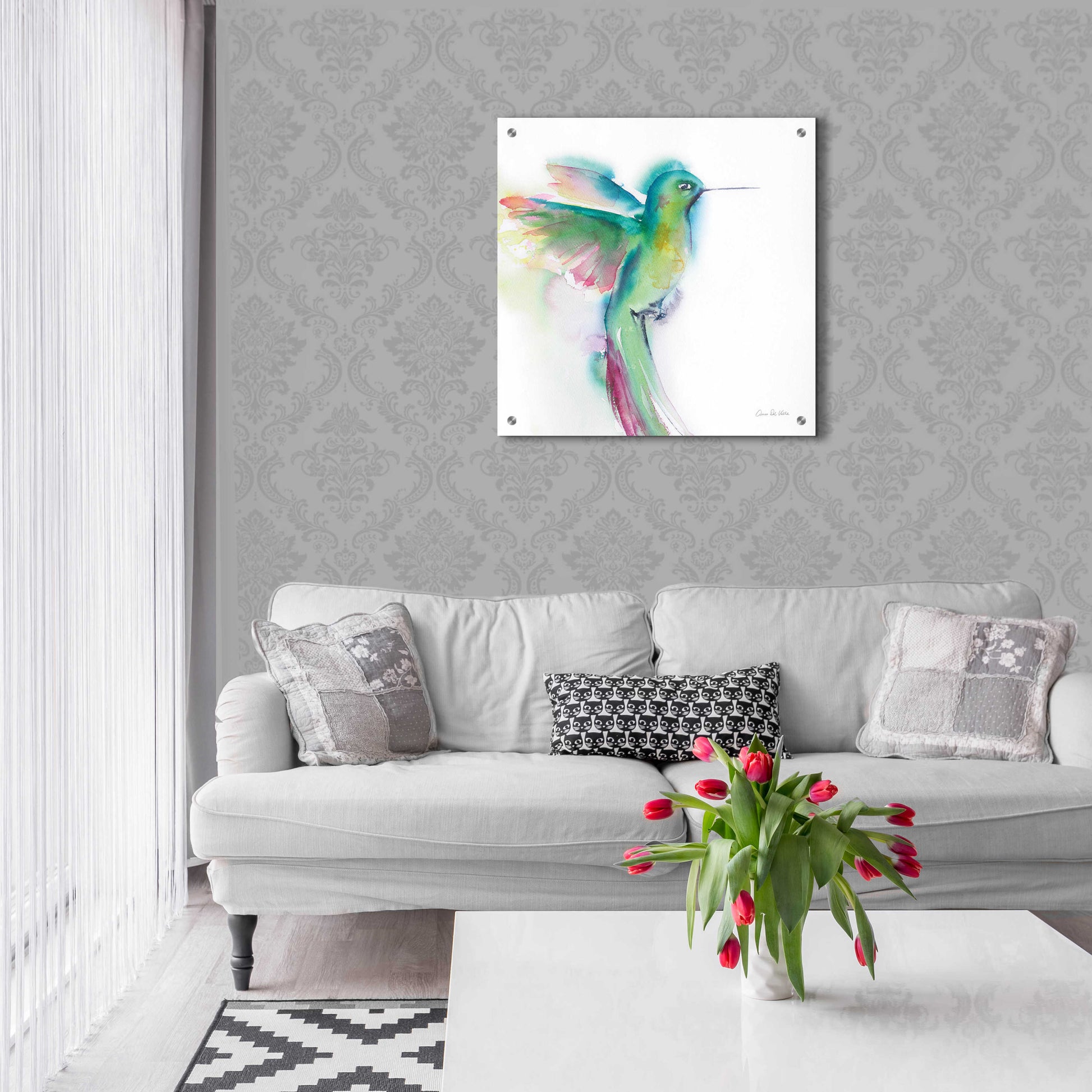 Epic Art 'Hummingbirds II' by Alan Majchrowicz, Acrylic Glass Wall Art,24x24