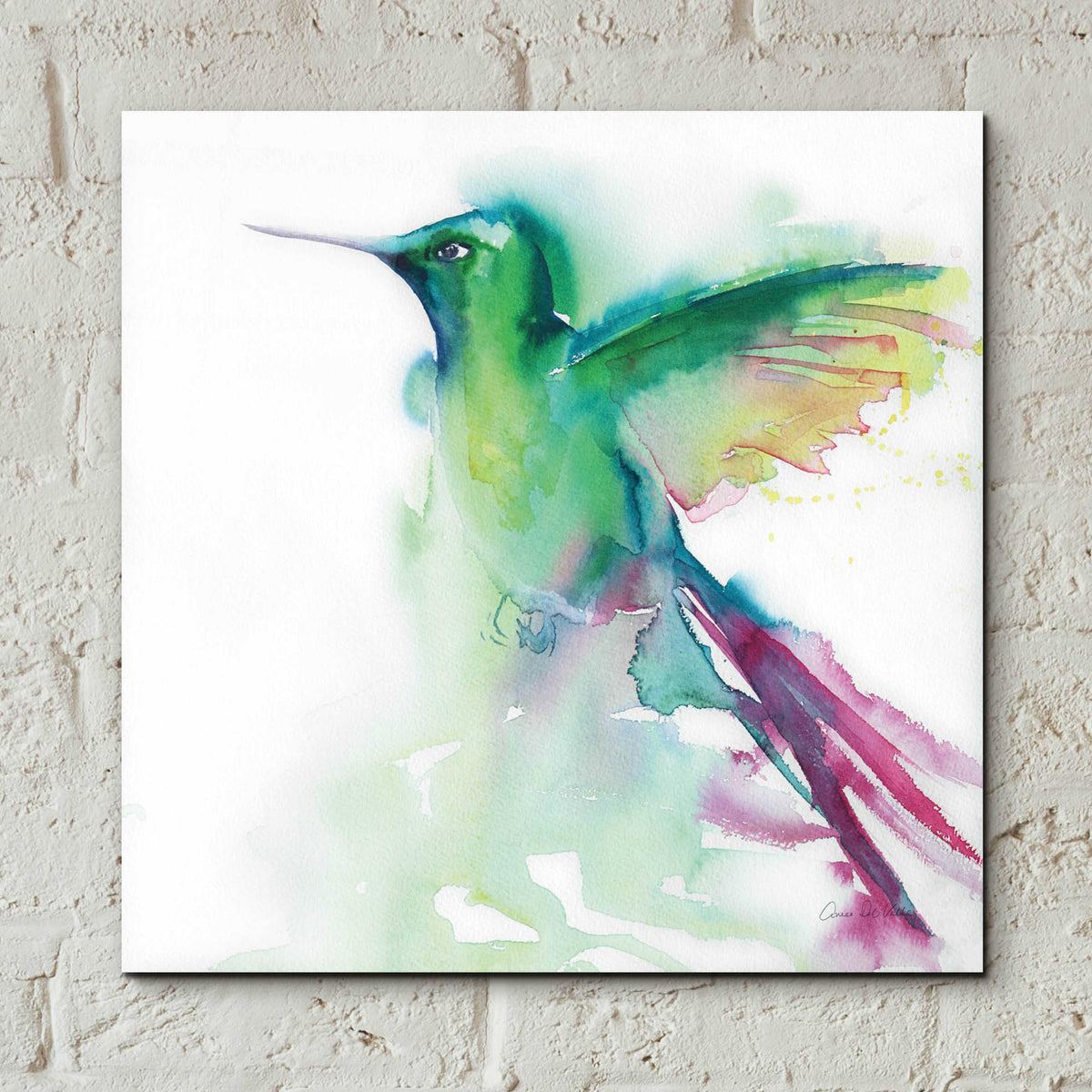 Epic Art 'Hummingbirds III' by Alan Majchrowicz, Acrylic Glass Wall Art,12x12