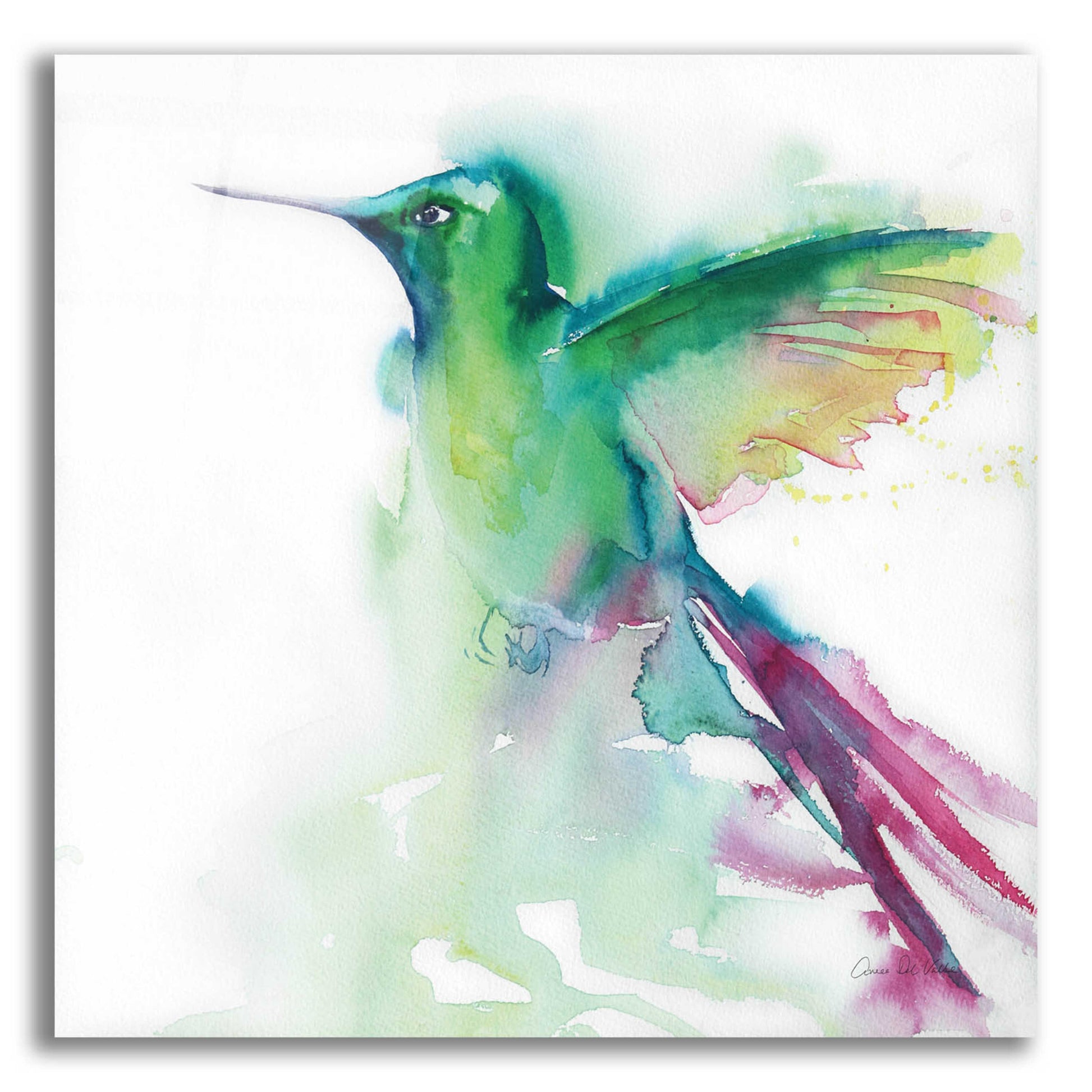 Epic Art 'Hummingbirds III' by Alan Majchrowicz, Acrylic Glass Wall Art,12x12