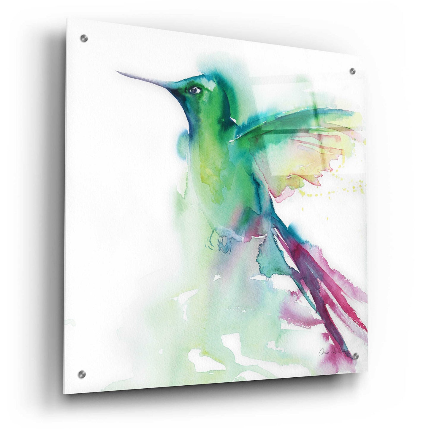 Epic Art 'Hummingbirds III' by Alan Majchrowicz, Acrylic Glass Wall Art,24x24