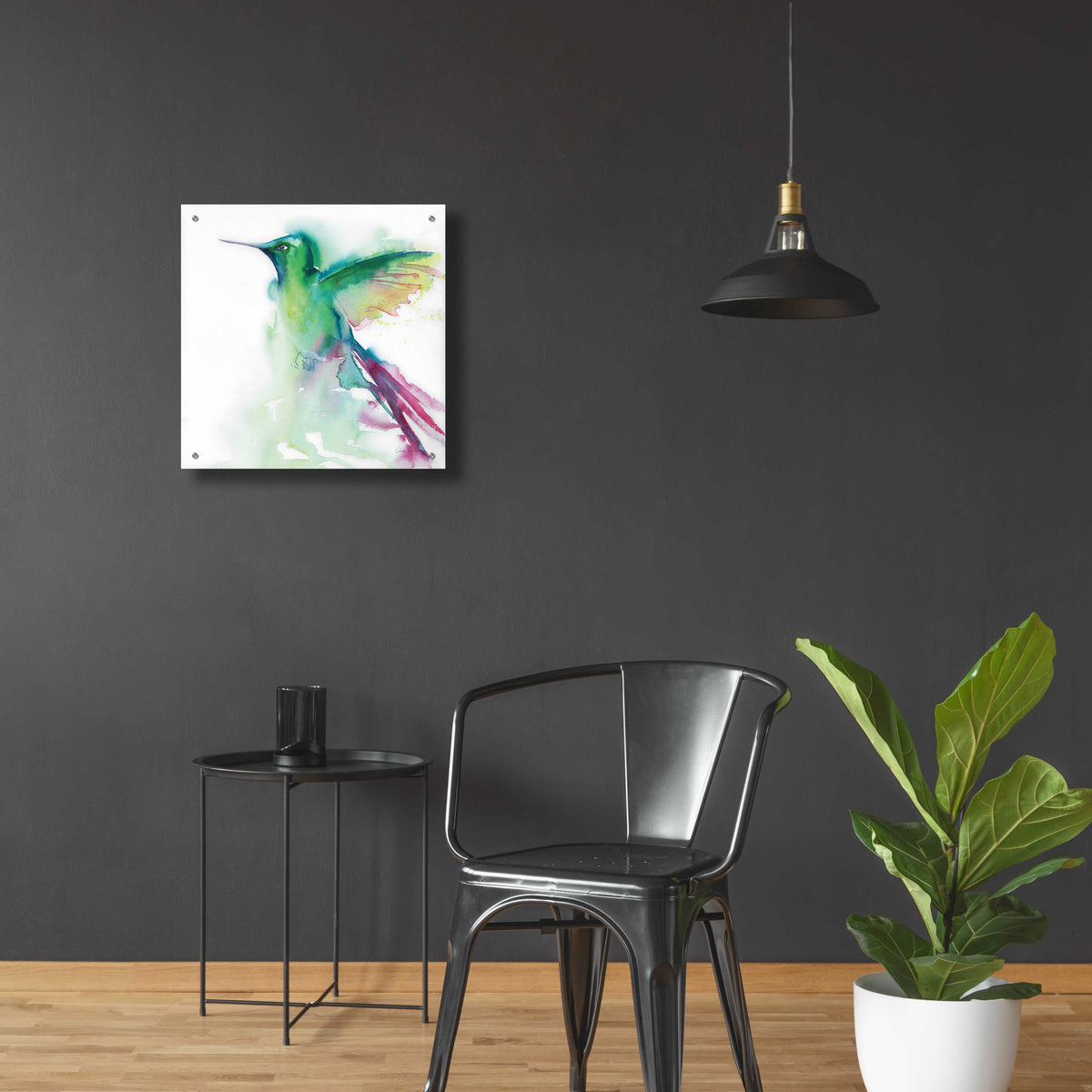 Epic Art 'Hummingbirds III' by Alan Majchrowicz, Acrylic Glass Wall Art,24x24