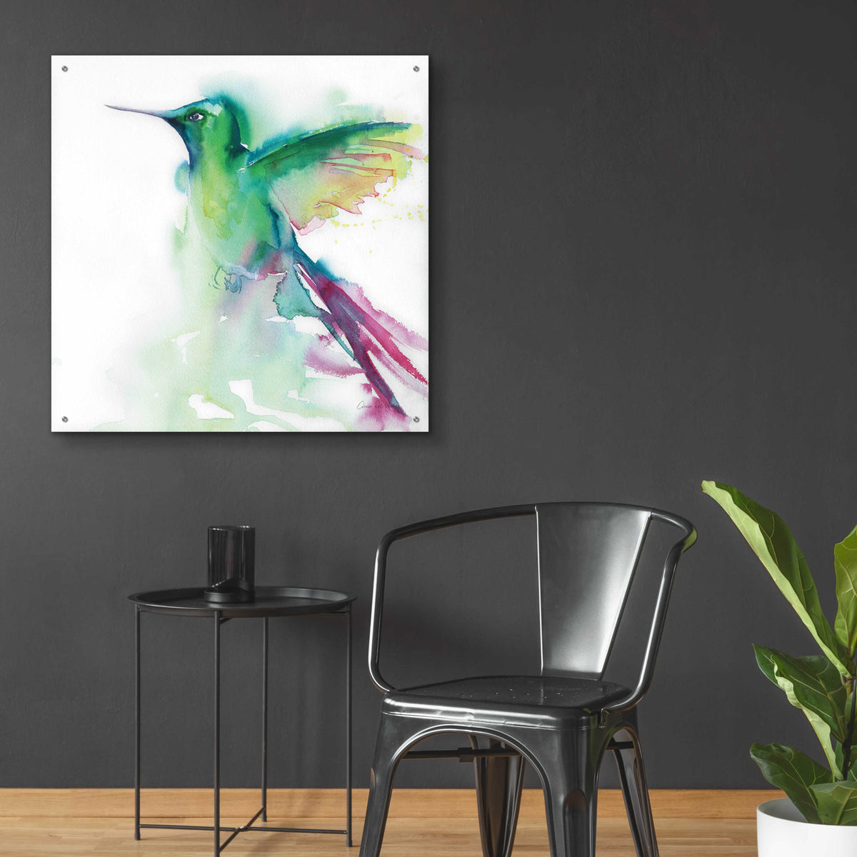 Epic Art 'Hummingbirds III' by Alan Majchrowicz, Acrylic Glass Wall Art,36x36