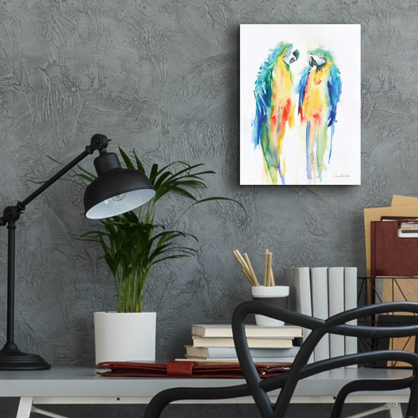 Epic Art 'Colorful Parrots I' by Alan Majchrowicz, Acrylic Glass Wall Art,12x16