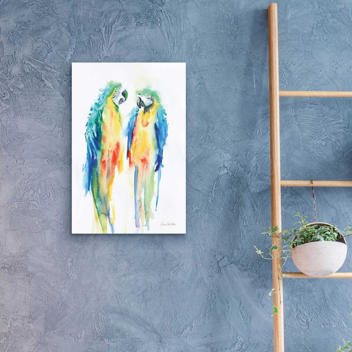 Epic Art 'Colorful Parrots I' by Alan Majchrowicz, Acrylic Glass Wall Art,16x24