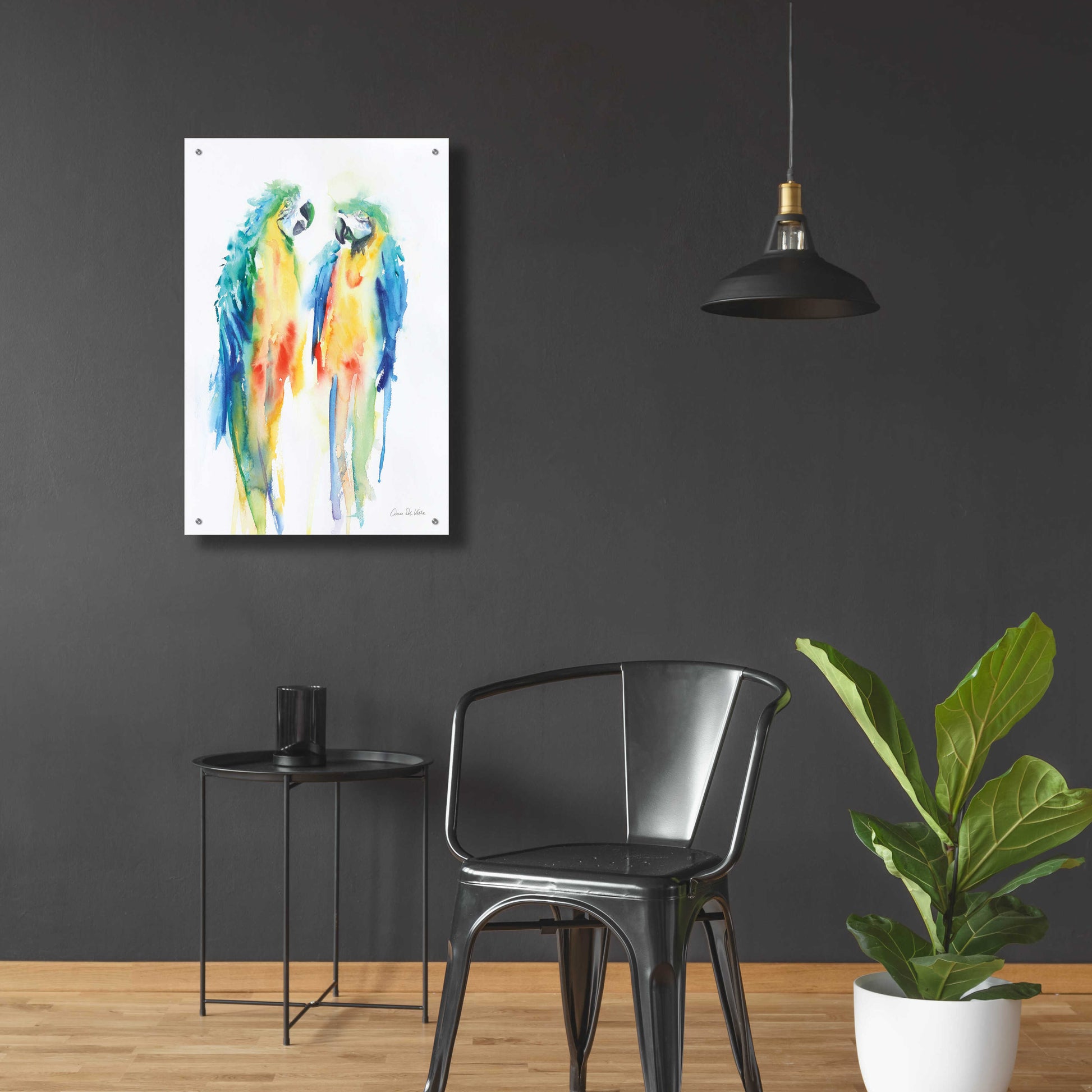 Epic Art 'Colorful Parrots I' by Alan Majchrowicz, Acrylic Glass Wall Art,24x36