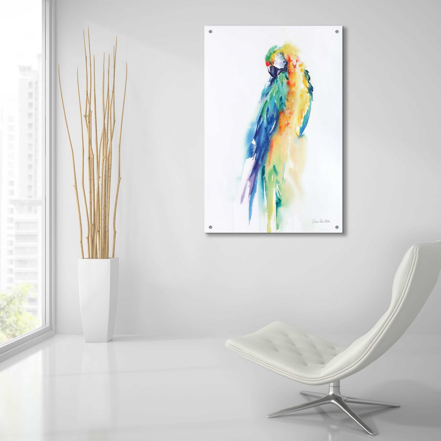 Epic Art 'Colorful Parrots II' by Alan Majchrowicz, Acrylic Glass Wall Art,24x36