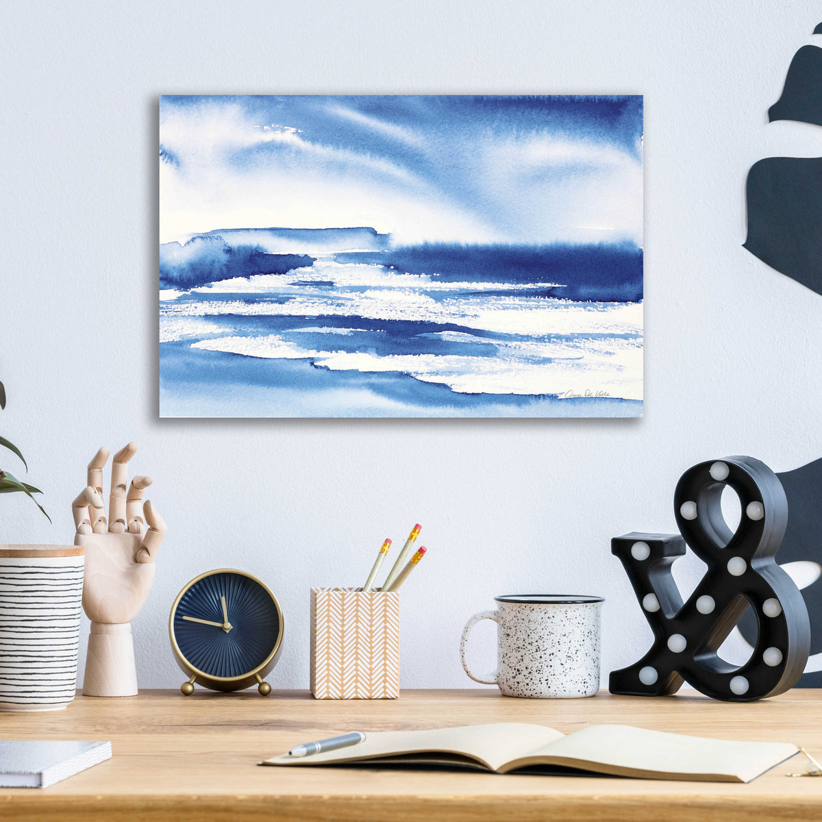 Epic Art 'Ocean Blue I' by Alan Majchrowicz, Acrylic Glass Wall Art,16x12