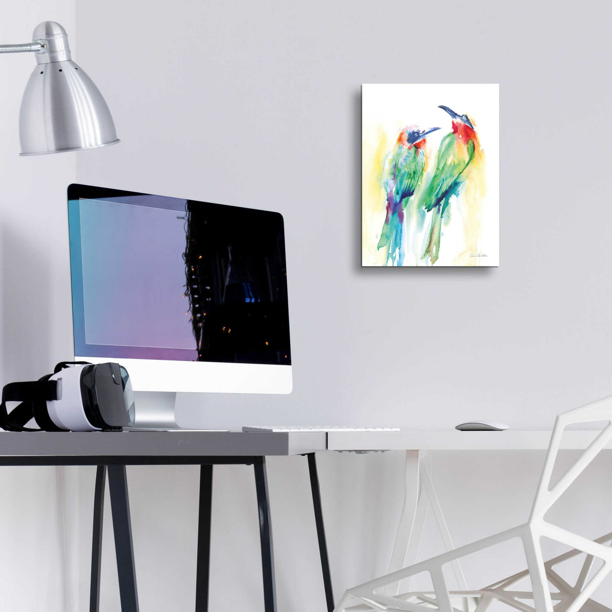 Epic Art 'Tropical Birds' by Alan Majchrowicz, Acrylic Glass Wall Art,12x16