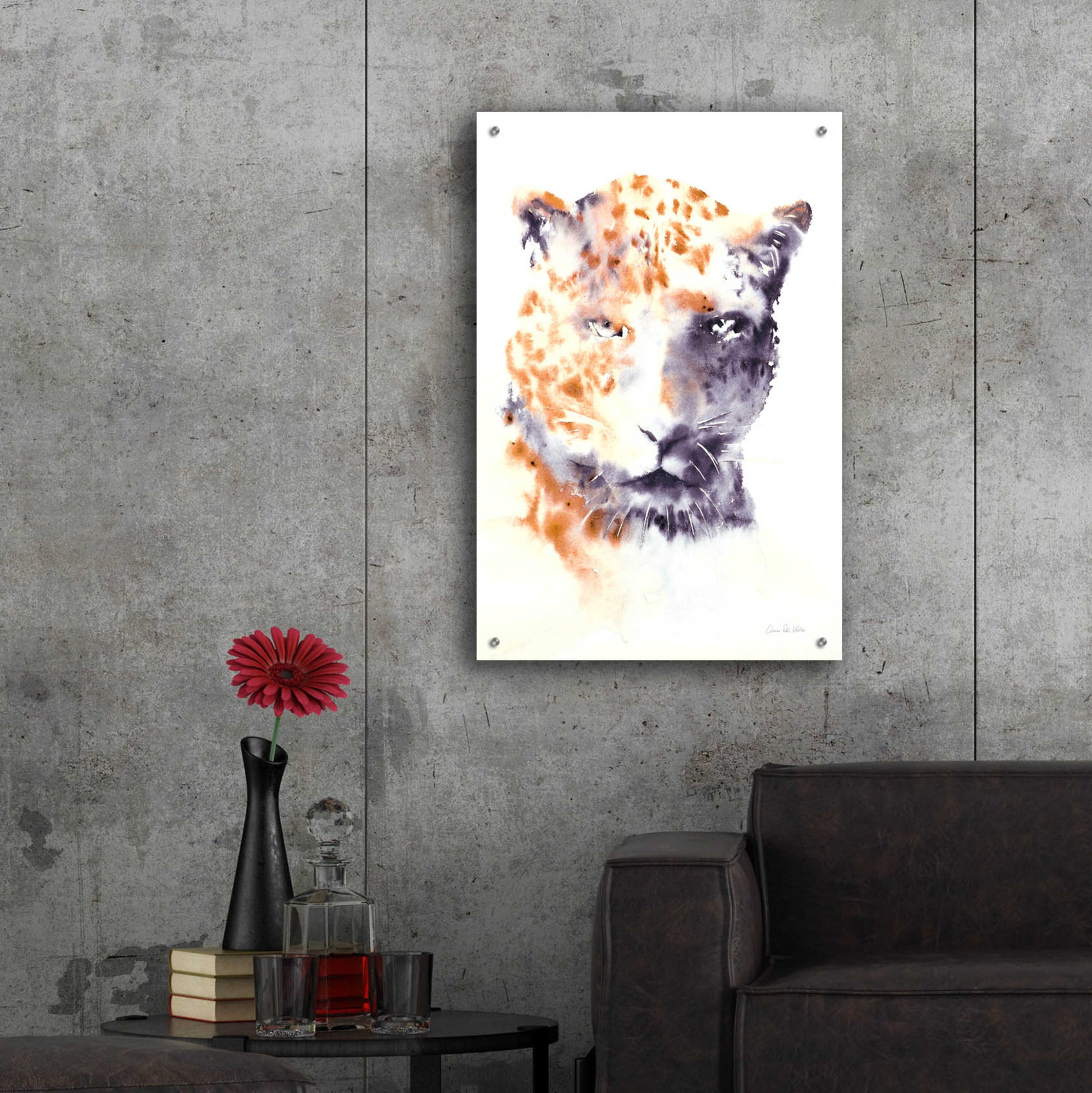 Epic Art 'Cheetah Neutral' by Alan Majchrowicz, Acrylic Glass Wall Art,24x36