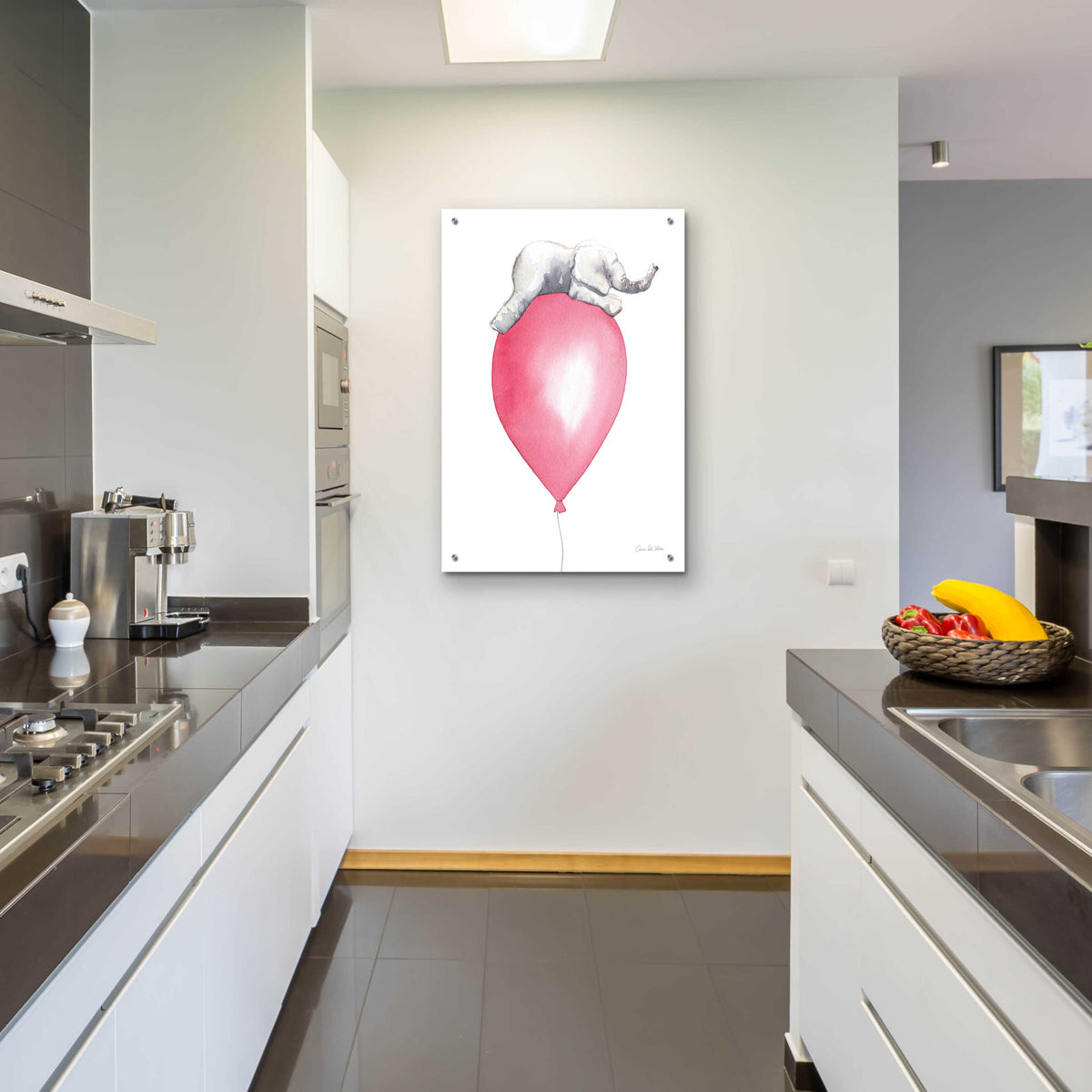 Epic Art 'Baby Elephant Love I' by Alan Majchrowicz, Acrylic Glass Wall Art,24x36