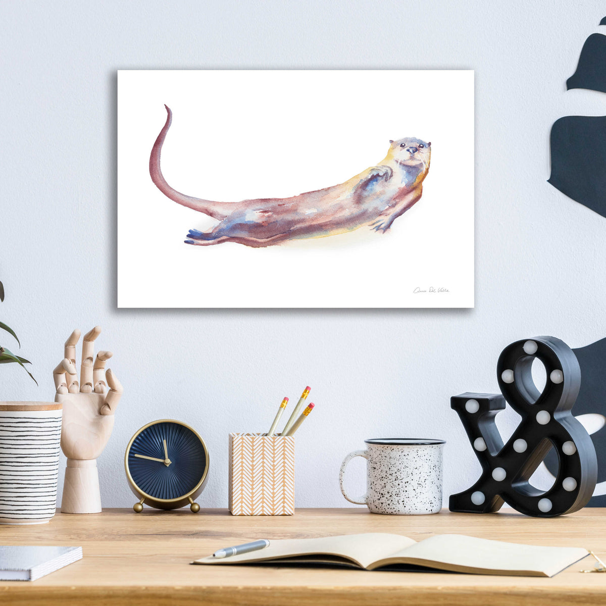 Epic Art 'Swimming Otter I' by Alan Majchrowicz, Acrylic Glass Wall Art,16x12