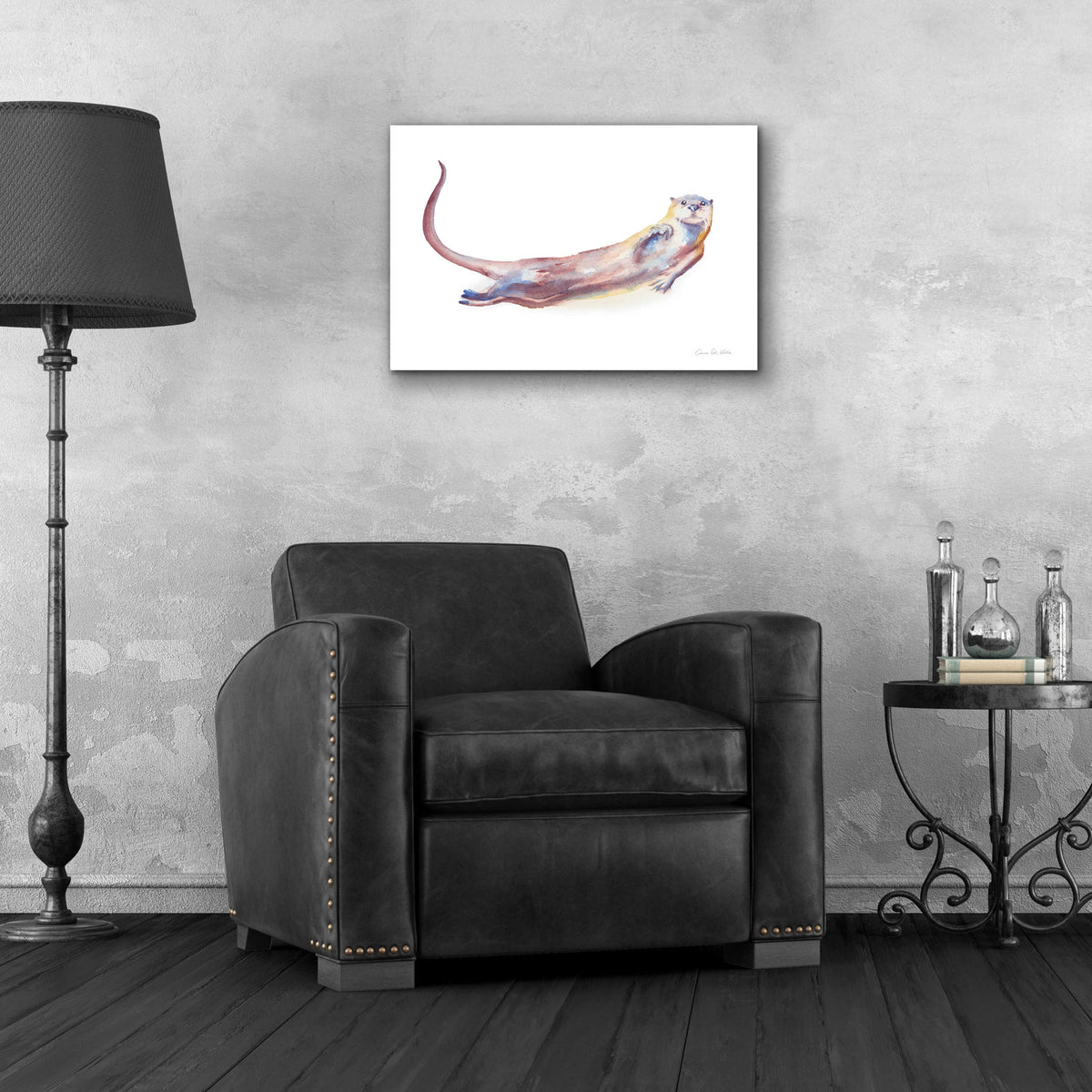 Epic Art 'Swimming Otter I' by Alan Majchrowicz, Acrylic Glass Wall Art,24x16