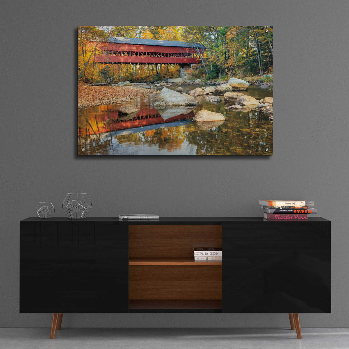 Epic Art 'Swift River Covered Bridge' by Alan Majchrowicz, Acrylic Glass Wall Art,36x24