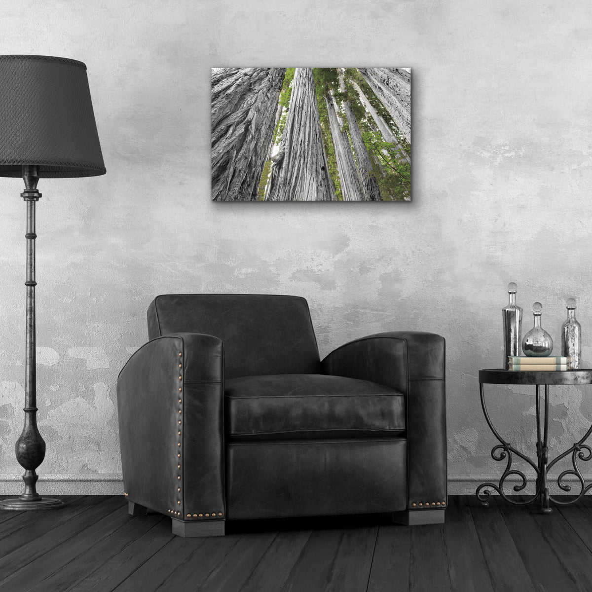 Epic Art 'Redwoods Forest IV BW With Color' by Alan Majchrowicz, Acrylic Glass Wall Art,24x16
