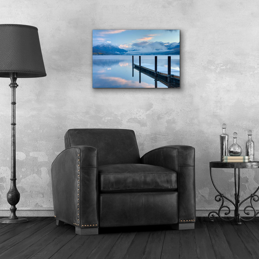 Epic Art 'Lake Mcdonald Dock' by Alan Majchrowicz, Acrylic Glass Wall Art,24x16