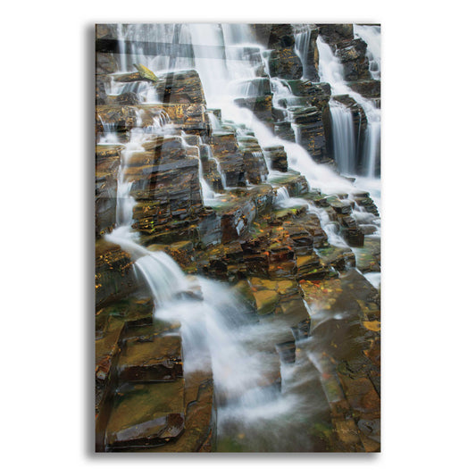 Epic Art 'Falls on McDonald Creek color' by Alan Majchrowicz, Acrylic Glass Wall Art