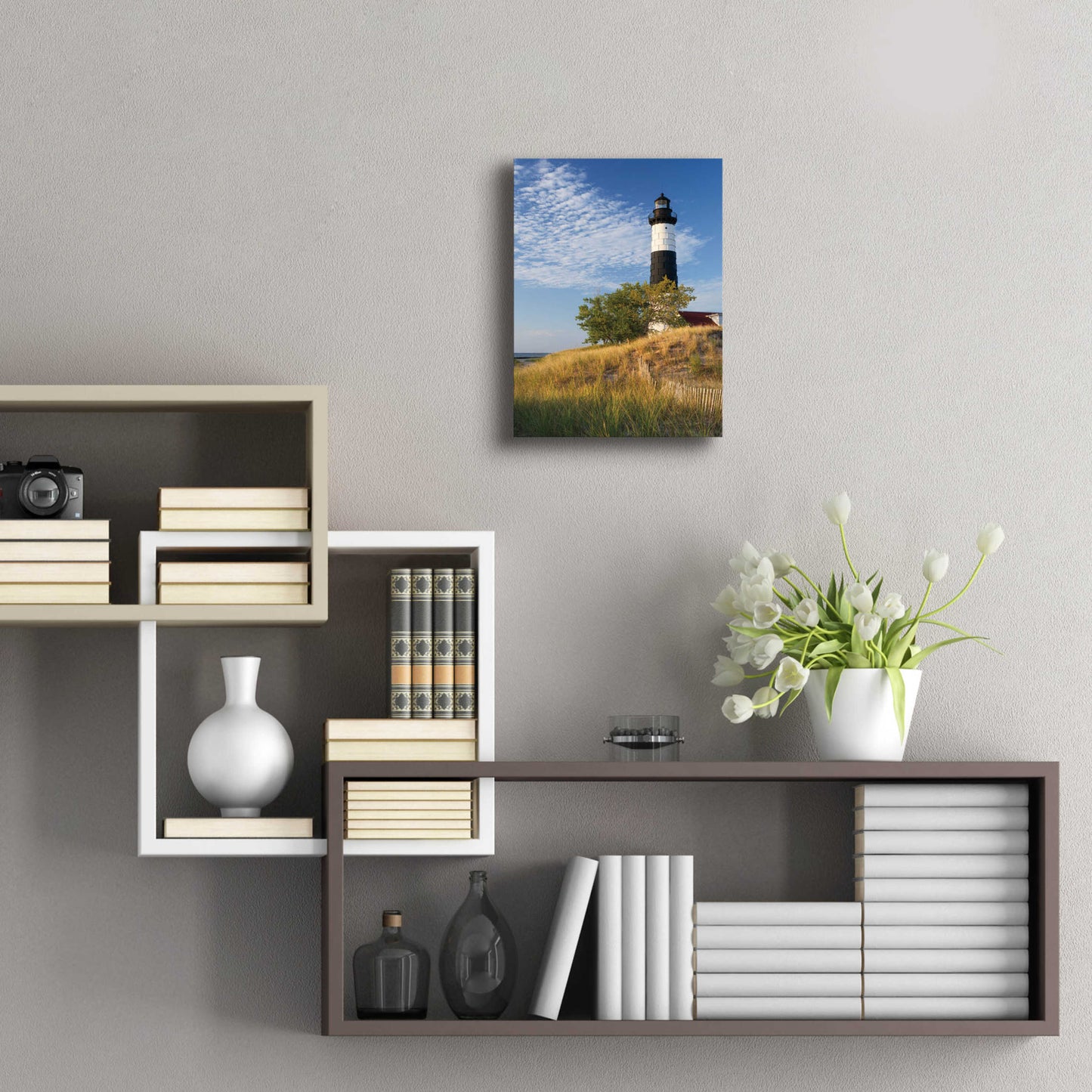 Epic Art 'Big Sable Point Lighthouse II' by Alan Majchrowicz, Acrylic Glass Wall Art,12x16