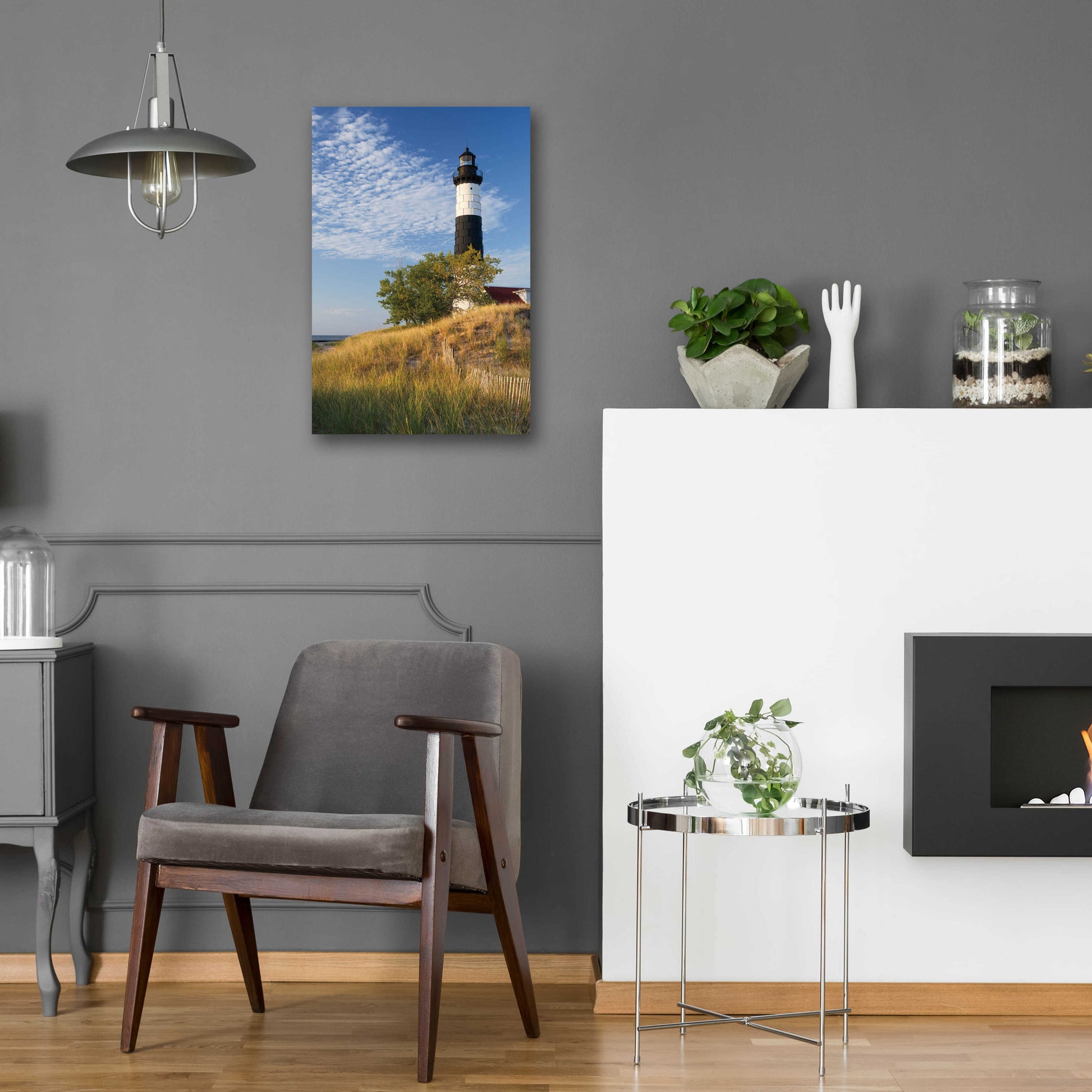 Epic Art 'Big Sable Point Lighthouse II' by Alan Majchrowicz, Acrylic Glass Wall Art,16x24