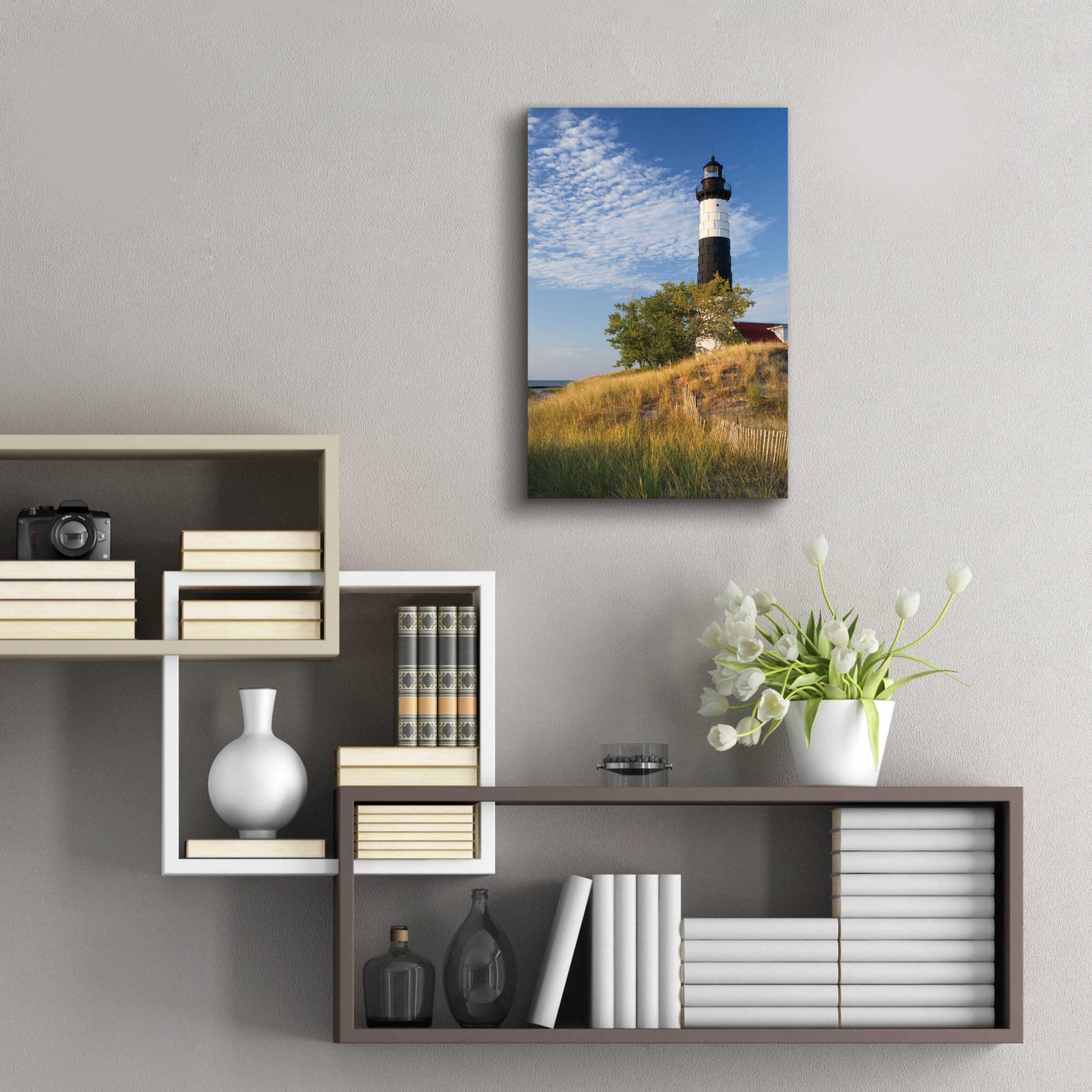 Epic Art 'Big Sable Point Lighthouse II' by Alan Majchrowicz, Acrylic Glass Wall Art,16x24