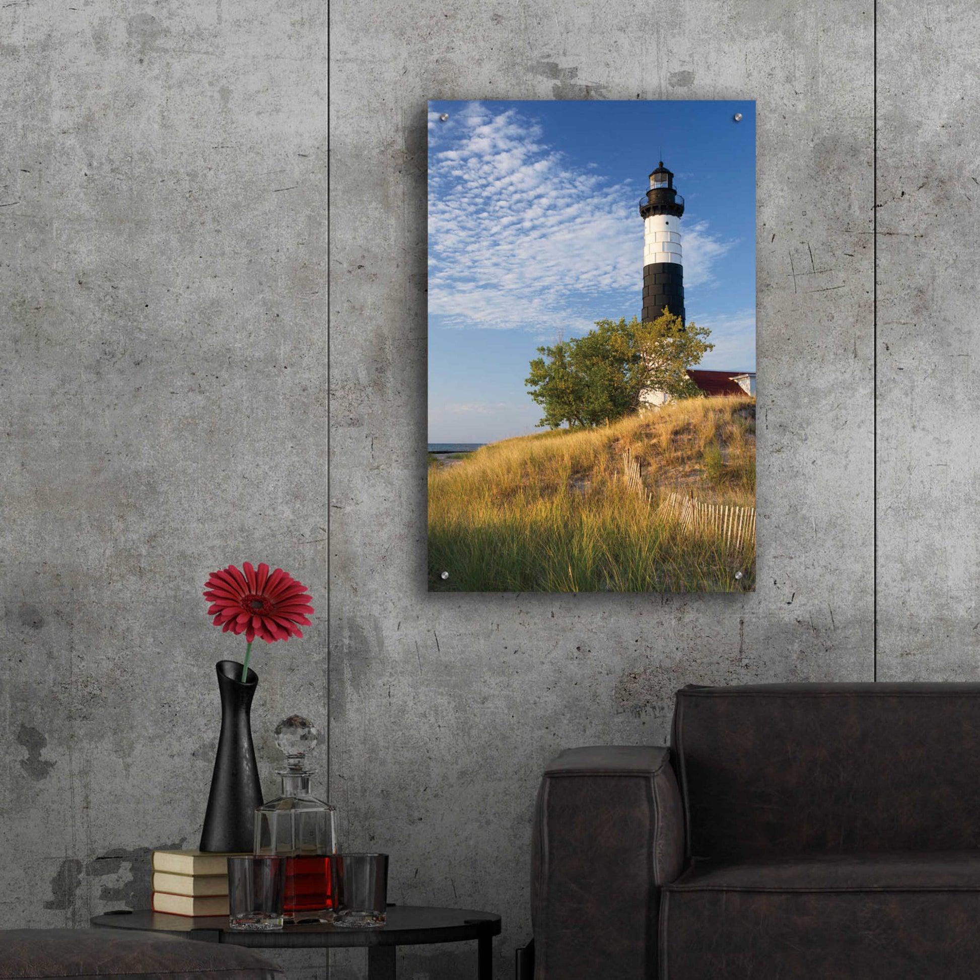 Epic Art 'Big Sable Point Lighthouse II' by Alan Majchrowicz, Acrylic Glass Wall Art,24x36