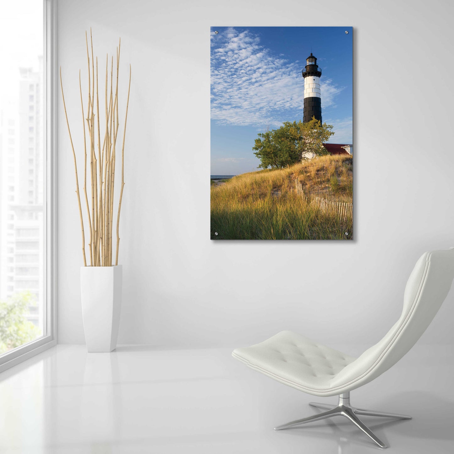 Epic Art 'Big Sable Point Lighthouse II' by Alan Majchrowicz, Acrylic Glass Wall Art,24x36