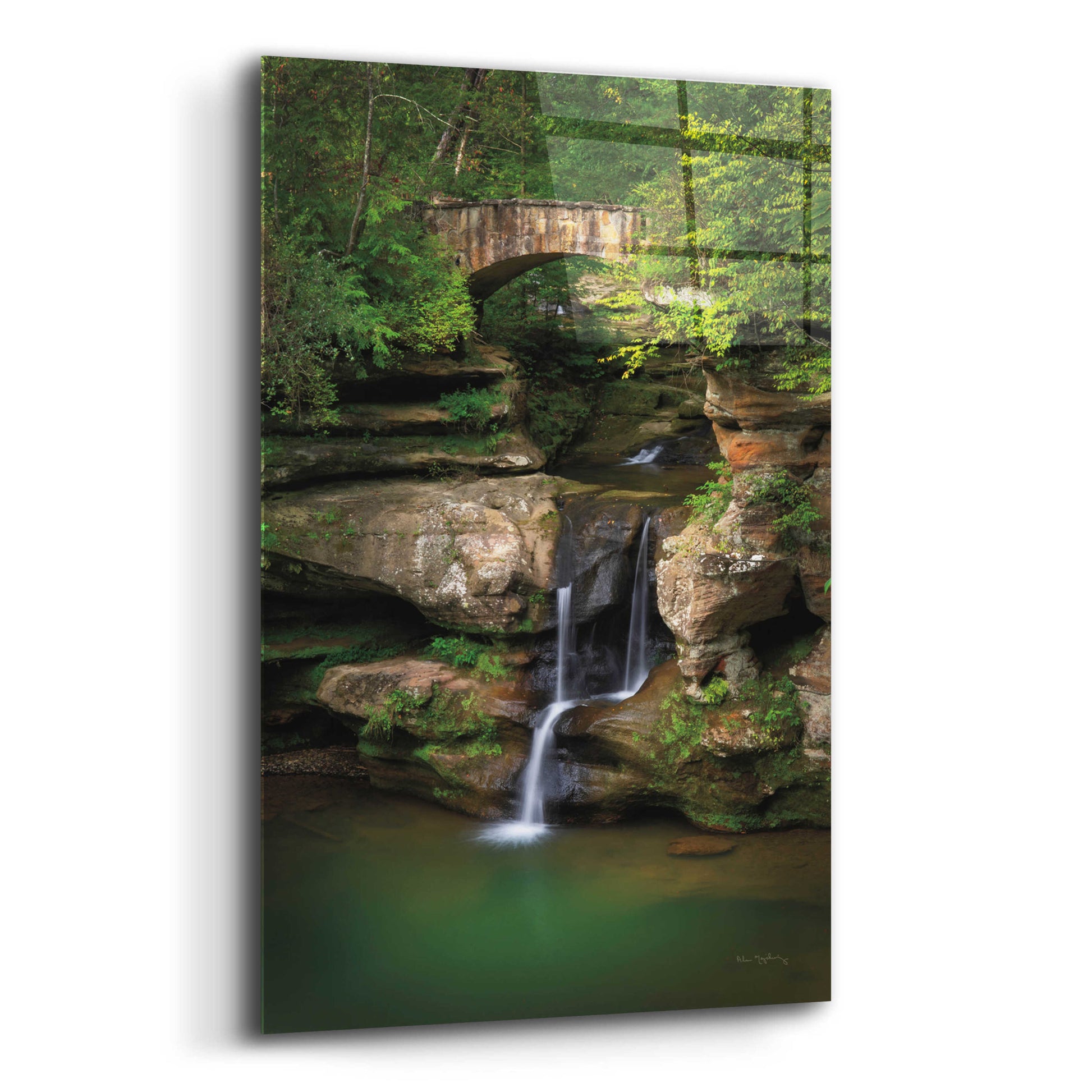 Epic Art 'Upper Falls Old Mans Cave' by Alan Majchrowicz, Acrylic Glass Wall Art,12x16