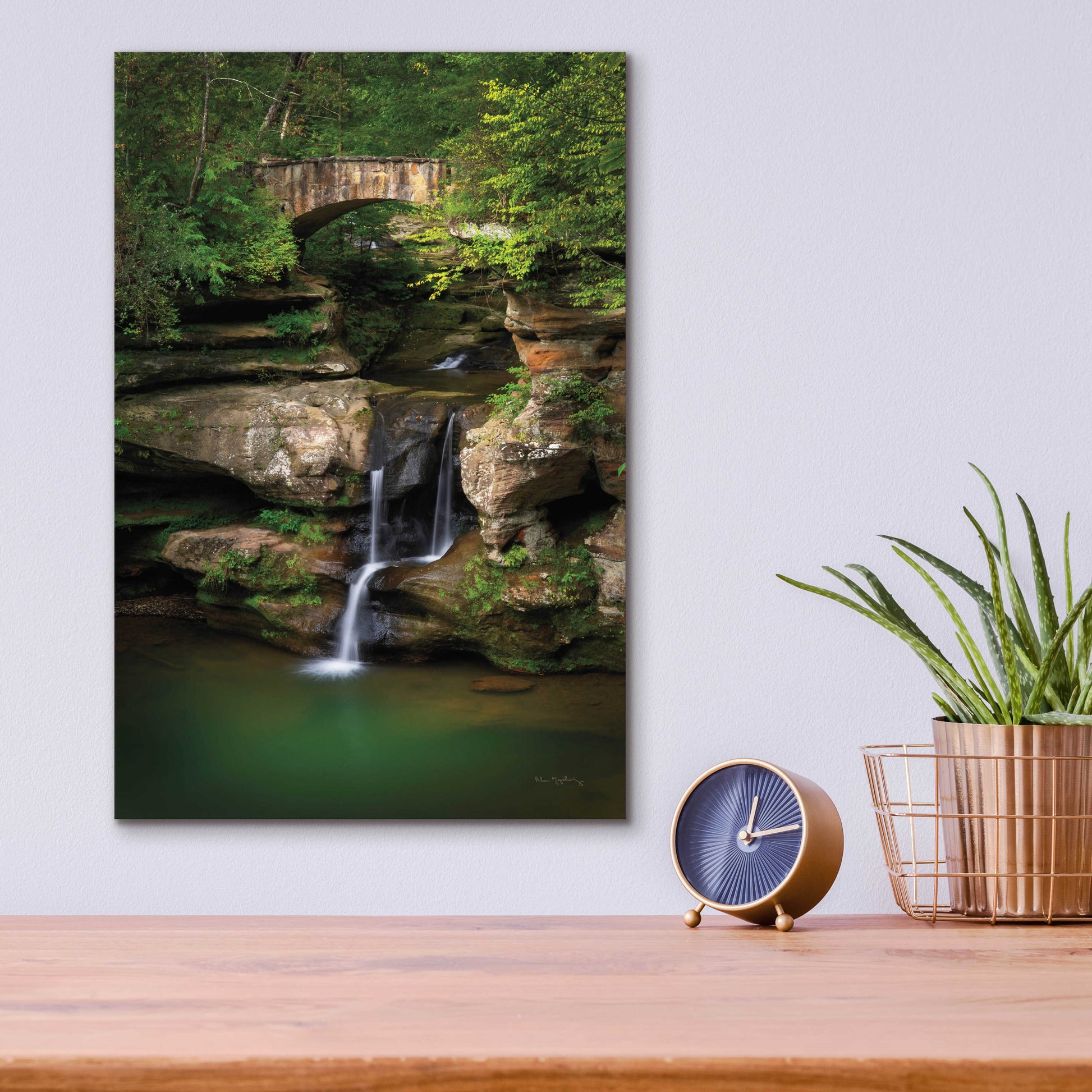 Epic Art 'Upper Falls Old Mans Cave' by Alan Majchrowicz, Acrylic Glass Wall Art,12x16