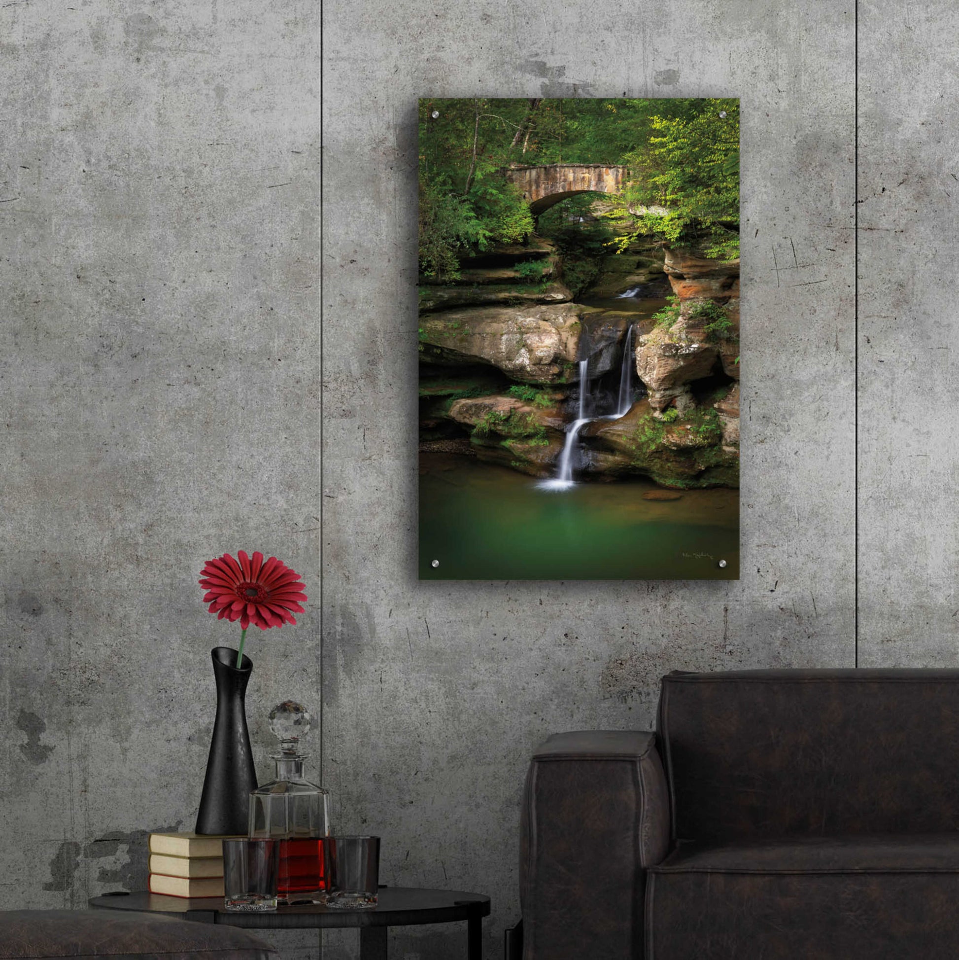 Epic Art 'Upper Falls Old Mans Cave' by Alan Majchrowicz, Acrylic Glass Wall Art,24x36