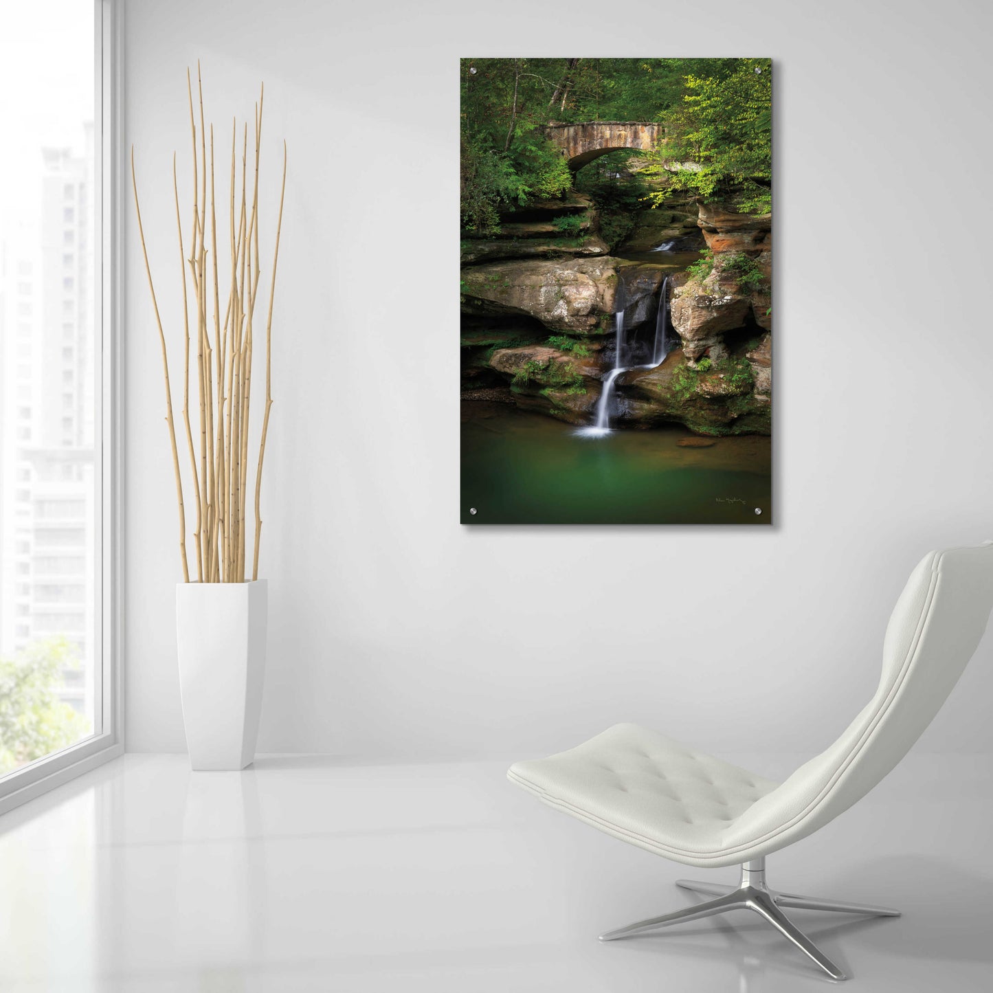 Epic Art 'Upper Falls Old Mans Cave' by Alan Majchrowicz, Acrylic Glass Wall Art,24x36