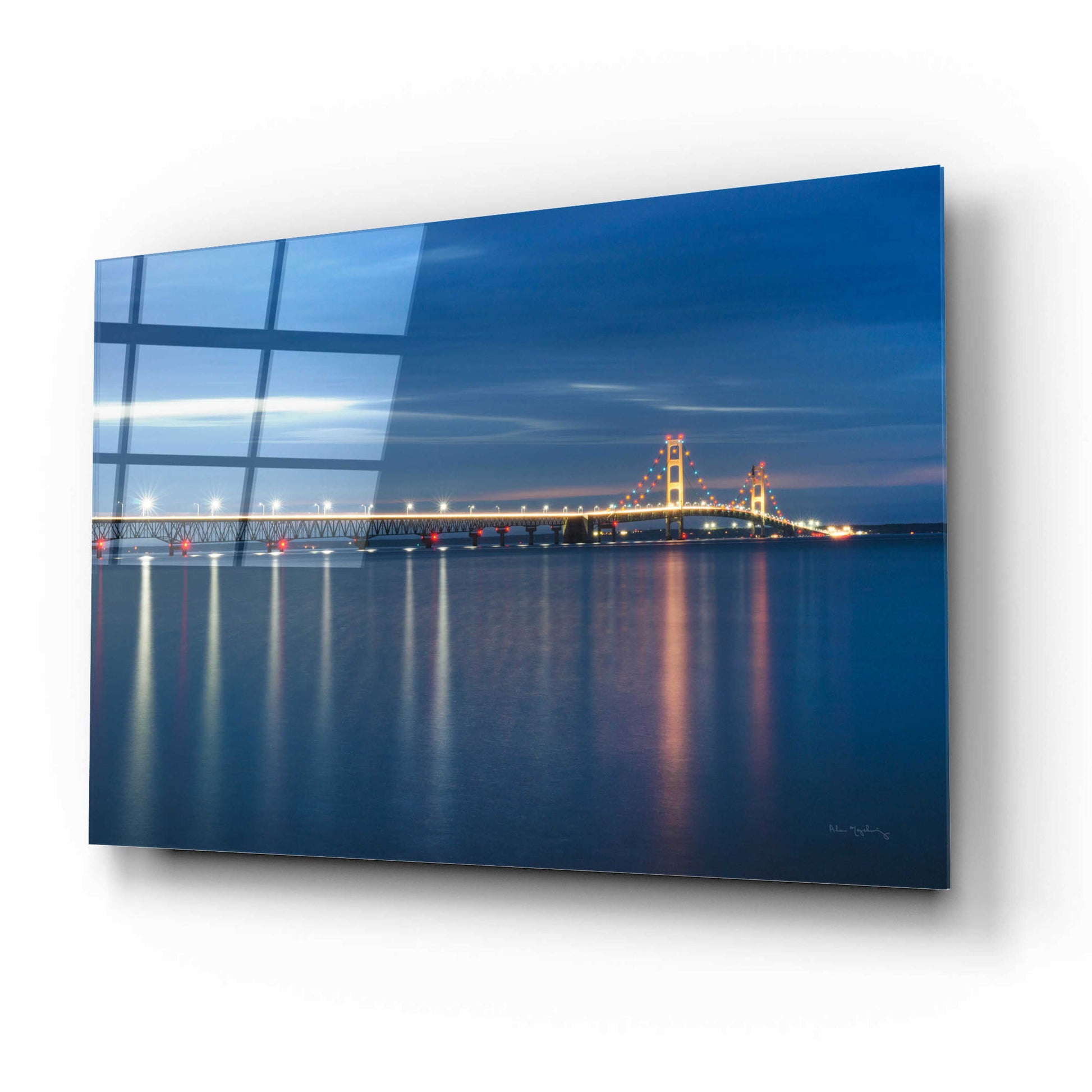 Epic Art 'Mackinac Bridge' by Alan Majchrowicz, Acrylic Glass Wall Art,16x12