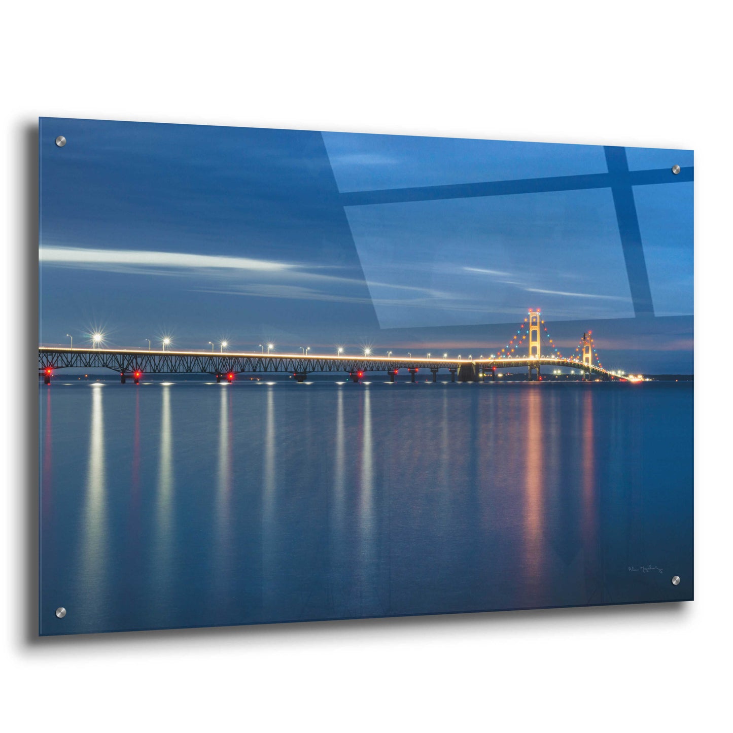 Epic Art 'Mackinac Bridge' by Alan Majchrowicz, Acrylic Glass Wall Art,36x24