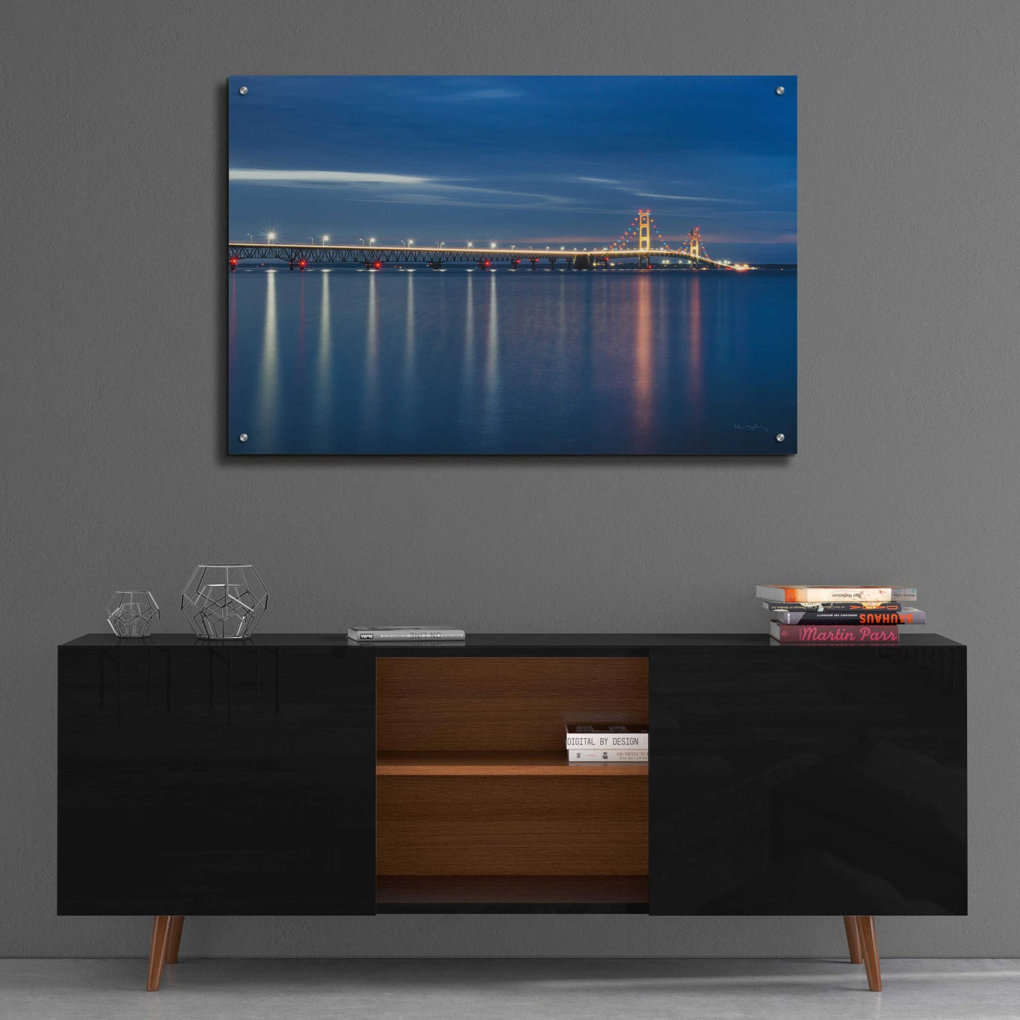 Epic Art 'Mackinac Bridge' by Alan Majchrowicz, Acrylic Glass Wall Art,36x24