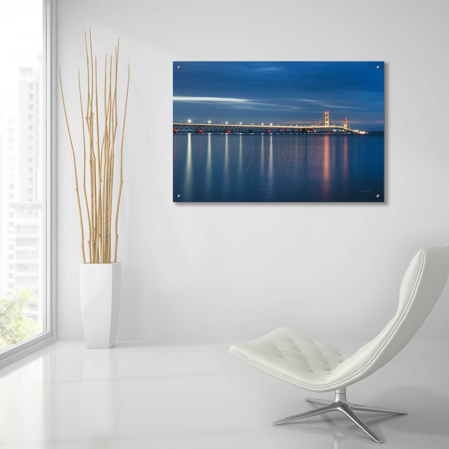 Epic Art 'Mackinac Bridge' by Alan Majchrowicz, Acrylic Glass Wall Art,36x24