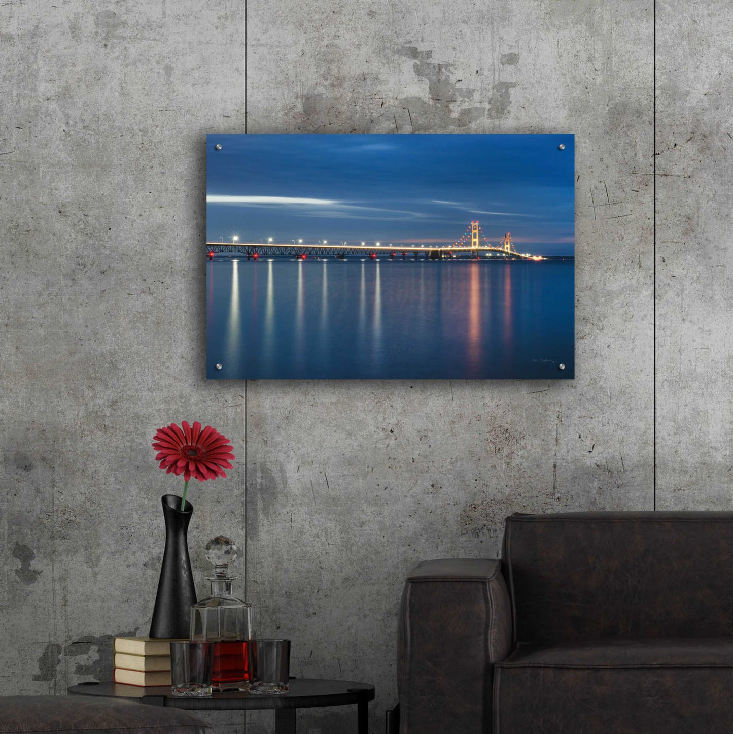 Epic Art 'Mackinac Bridge' by Alan Majchrowicz, Acrylic Glass Wall Art,36x24