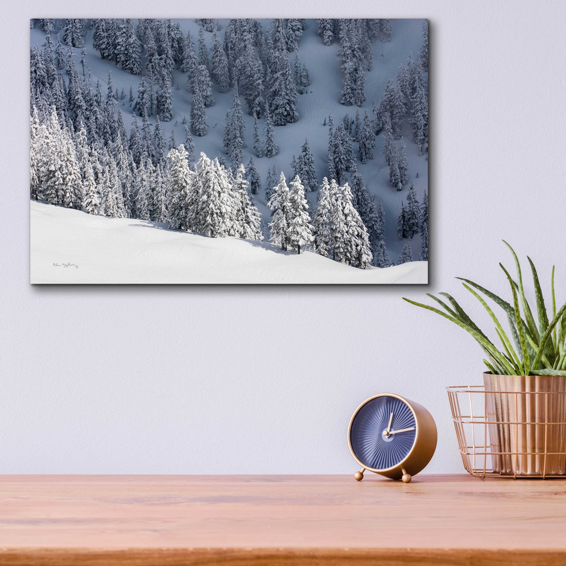 Epic Art 'North Cascades in Winter III' by Alan Majchrowicz, Acrylic Glass Wall Art,16x12