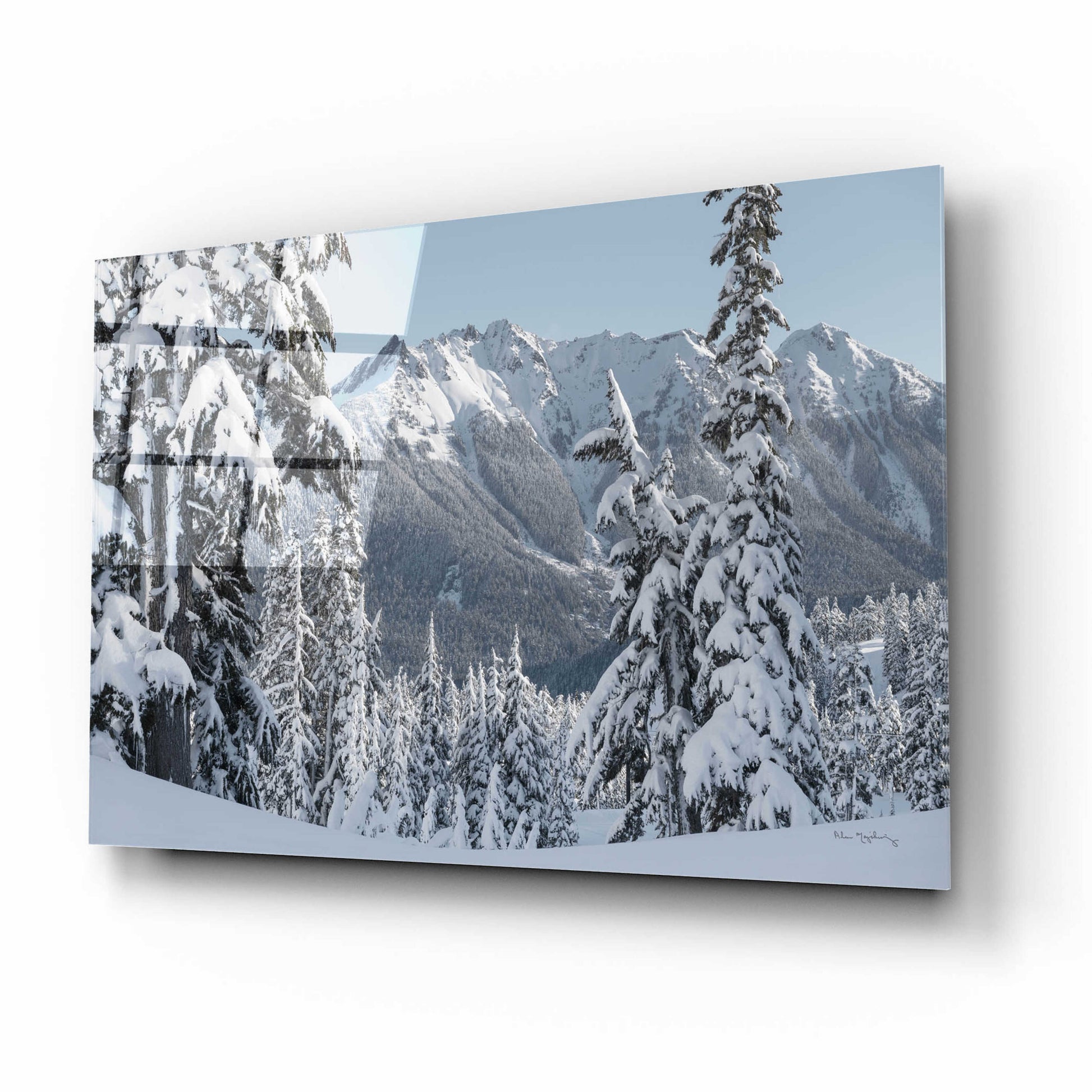 Epic Art 'Nooksack Ridge in Winter' by Alan Majchrowicz, Acrylic Glass Wall Art,16x12