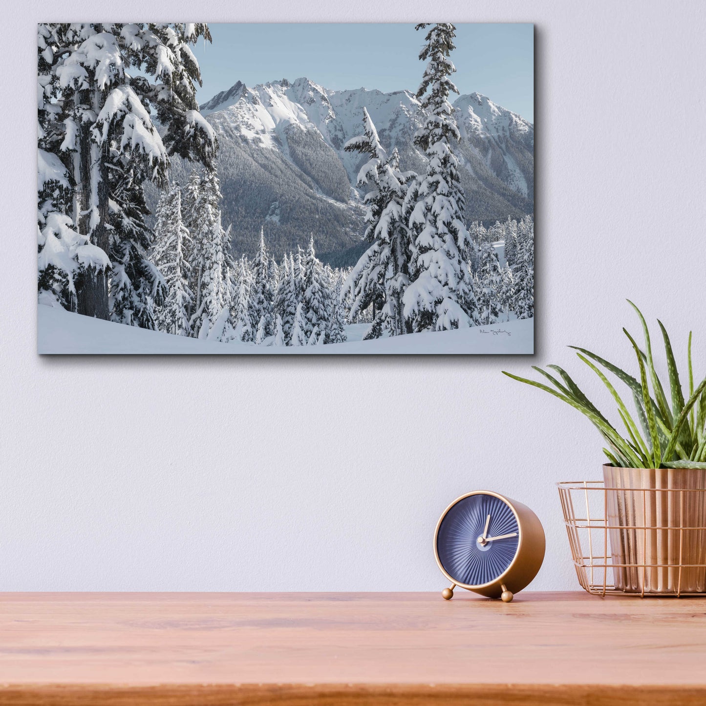 Epic Art 'Nooksack Ridge in Winter' by Alan Majchrowicz, Acrylic Glass Wall Art,16x12