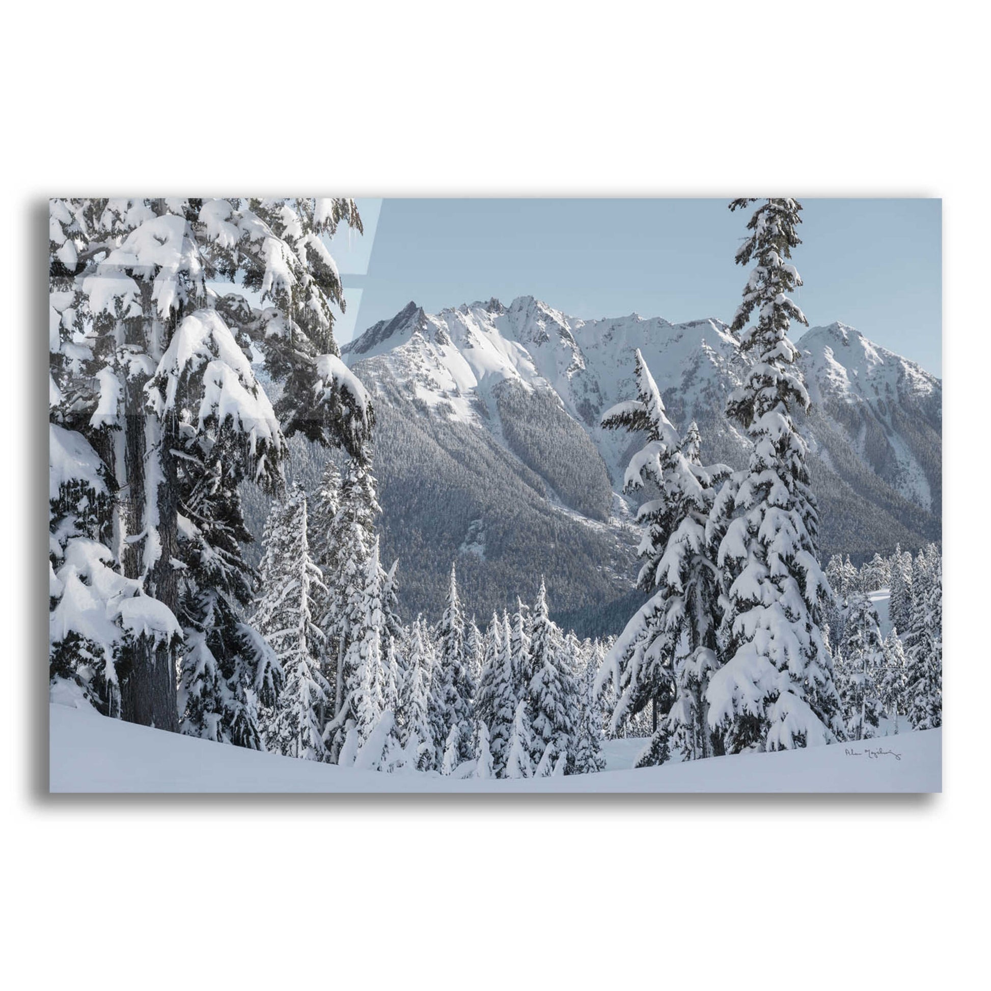 Epic Art 'Nooksack Ridge in Winter' by Alan Majchrowicz, Acrylic Glass Wall Art,16x12