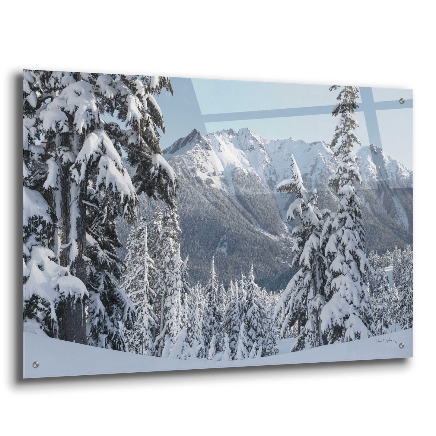 Epic Art 'Nooksack Ridge in Winter' by Alan Majchrowicz, Acrylic Glass Wall Art,36x24