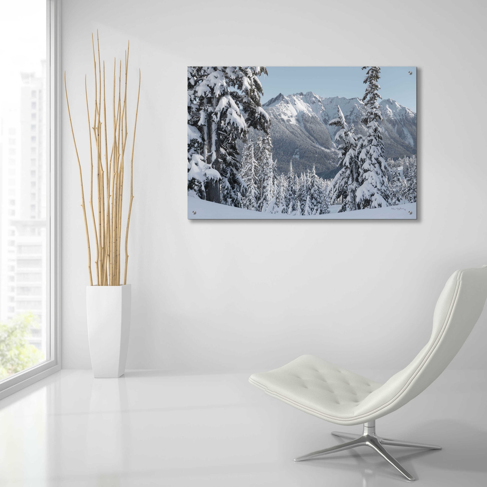 Epic Art 'Nooksack Ridge in Winter' by Alan Majchrowicz, Acrylic Glass Wall Art,36x24