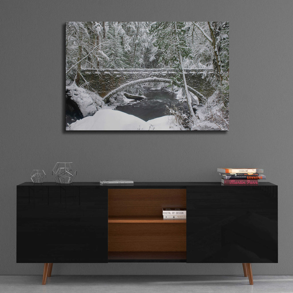 Epic Art 'Whatcom Creek Bridge' by Alan Majchrowicz, Acrylic Glass Wall Art,36x24