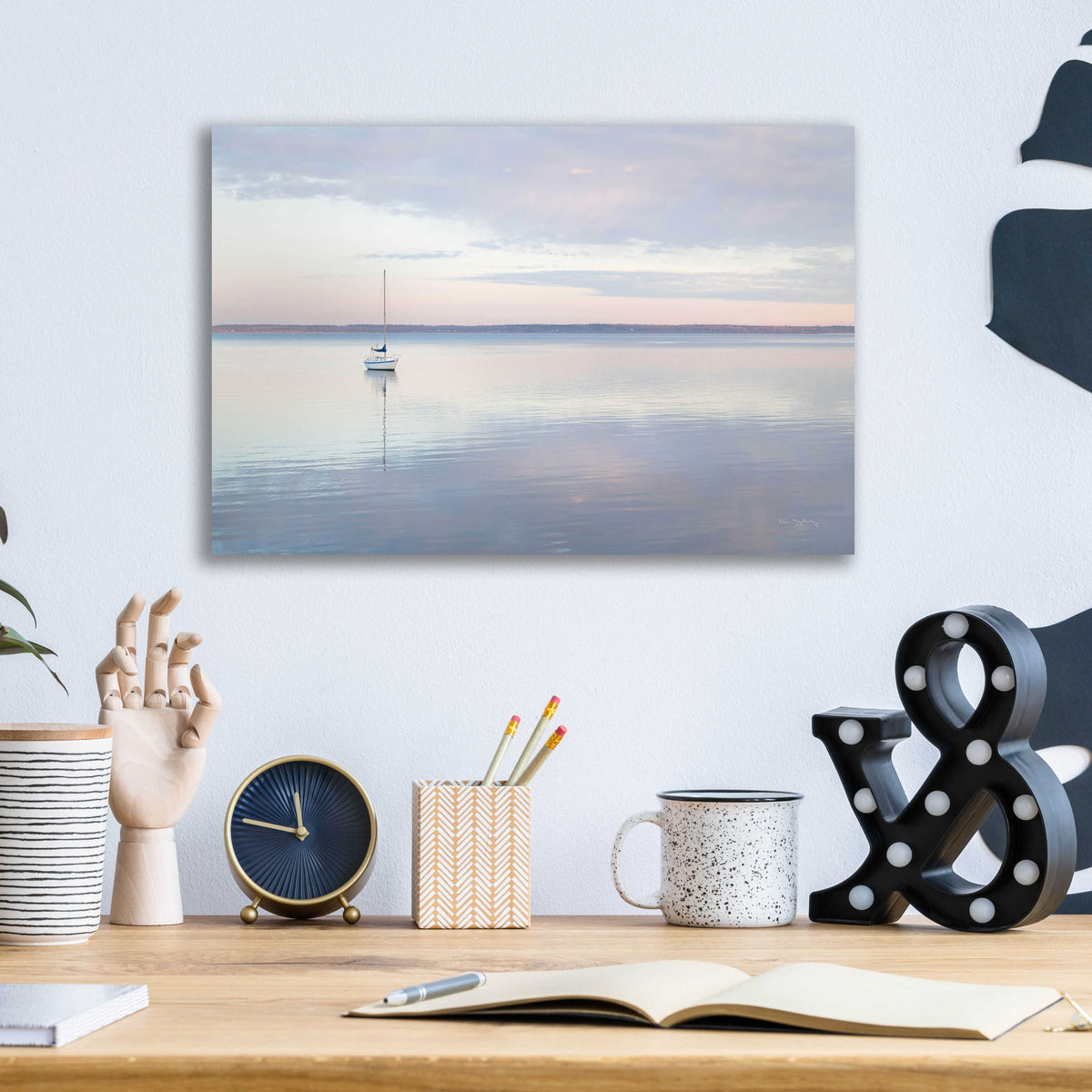 Epic Art 'Sailboat in Bellingham Bay I' by Alan Majchrowicz, Acrylic Glass Wall Art,16x12